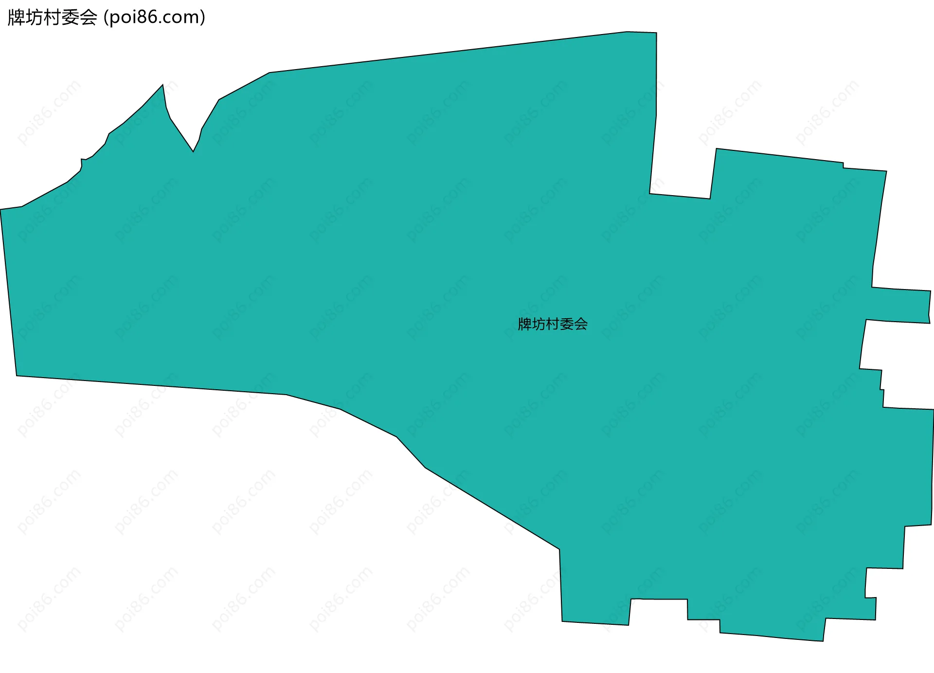 牌坊村委会边界地图