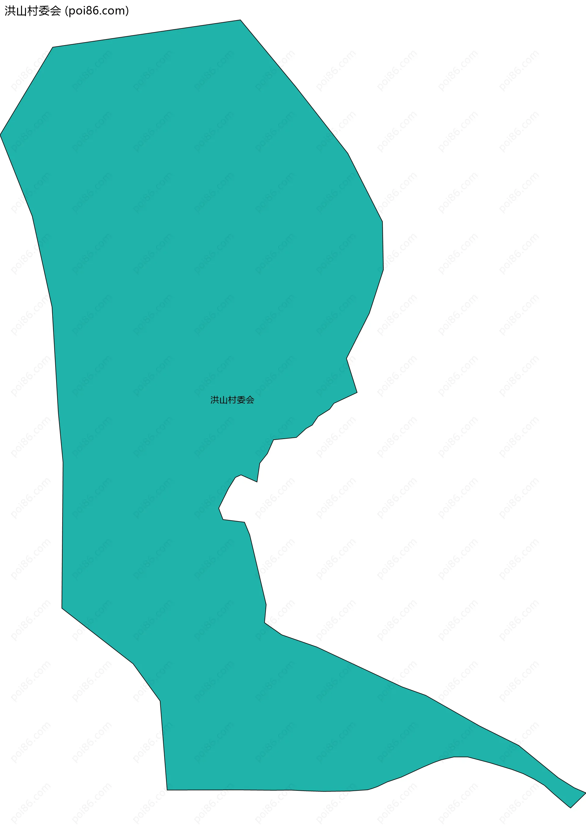 洪山村委会边界地图