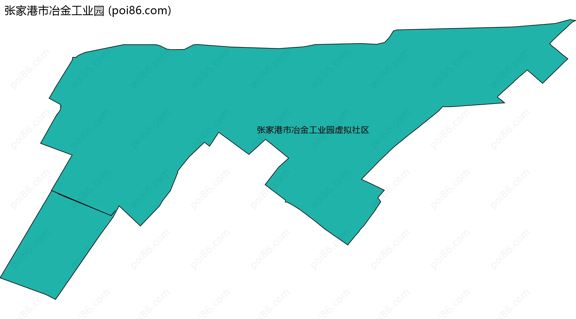 张家港市冶金工业园边界地图(五级行政区划)