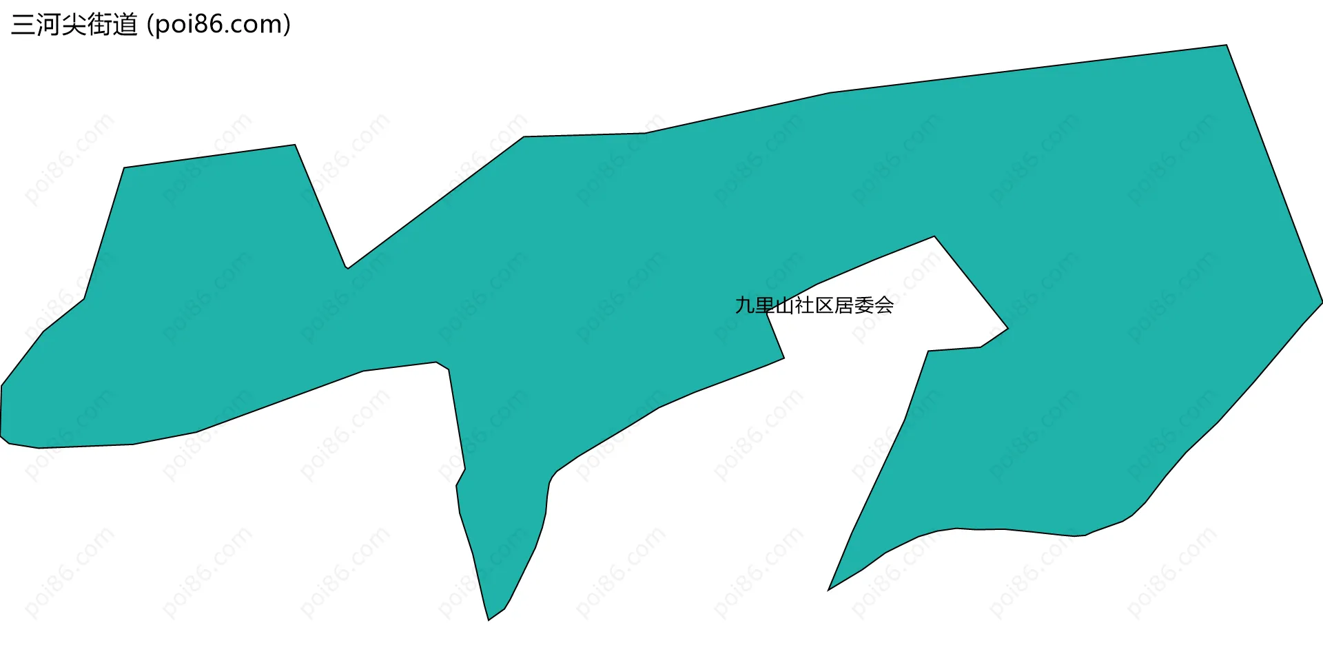 三河尖街道边界地图(五级行政区划)