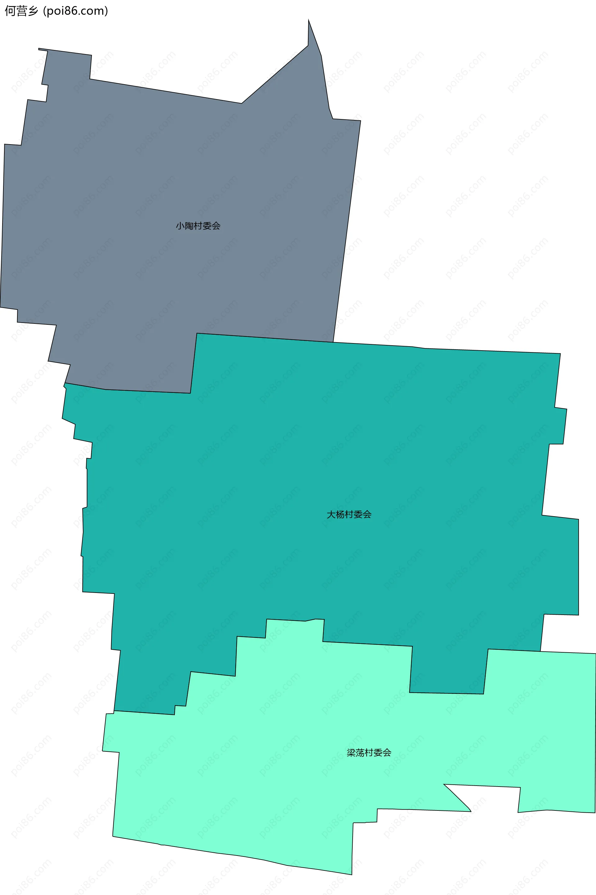 何营乡边界地图(五级行政区划)