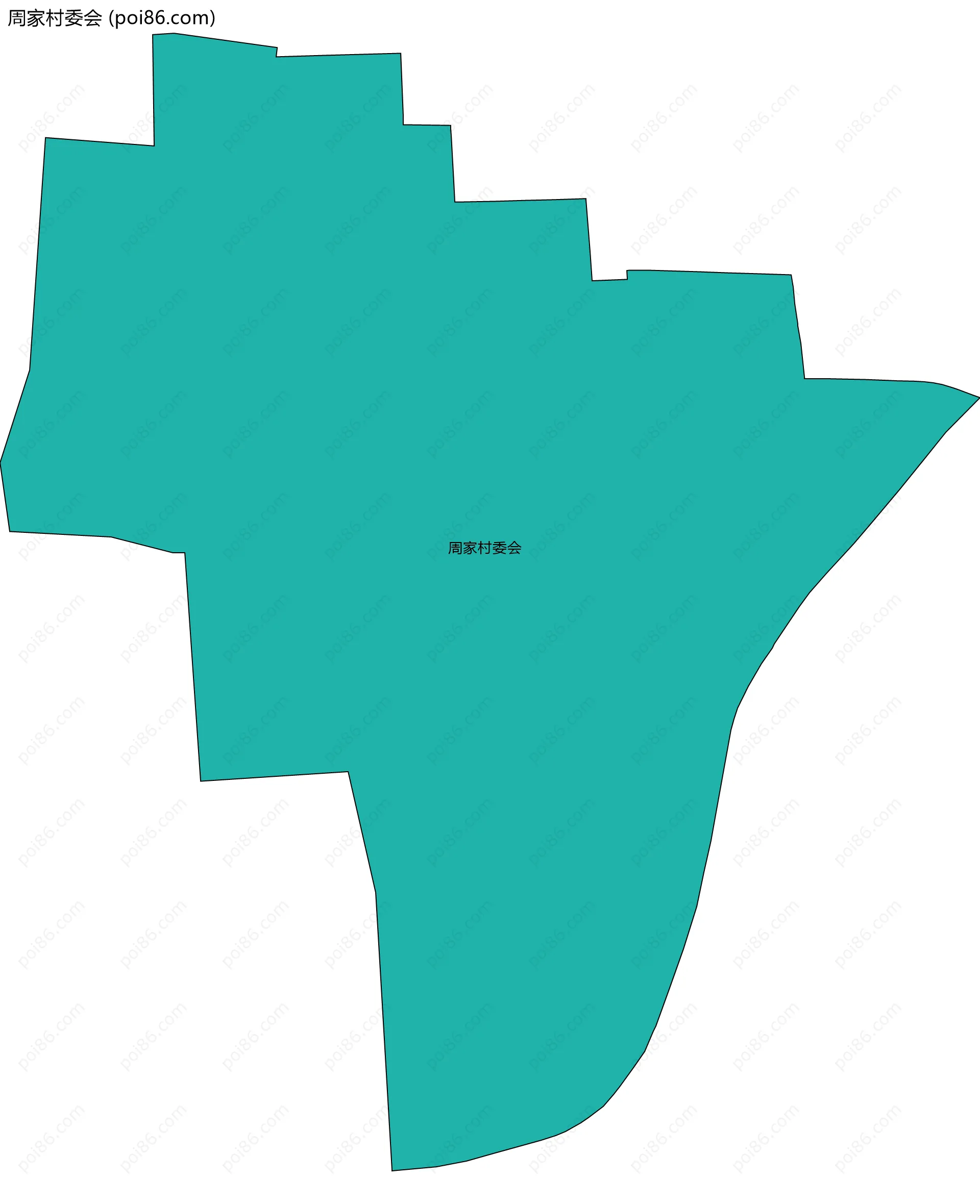 周家村委会边界地图