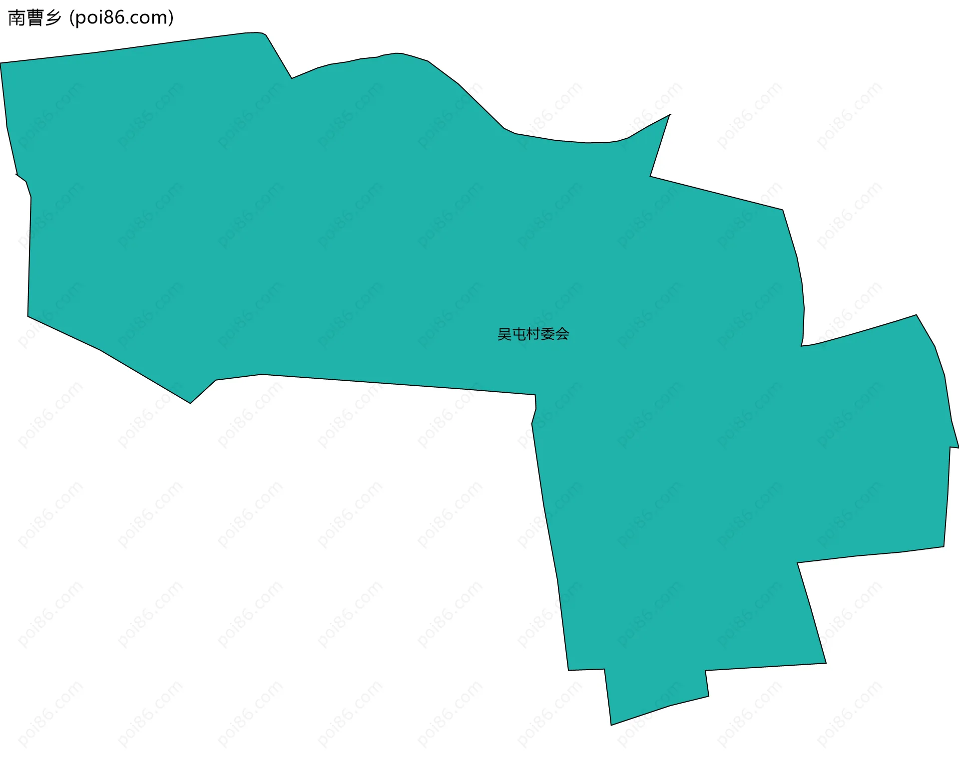南曹乡边界地图(五级行政区划)