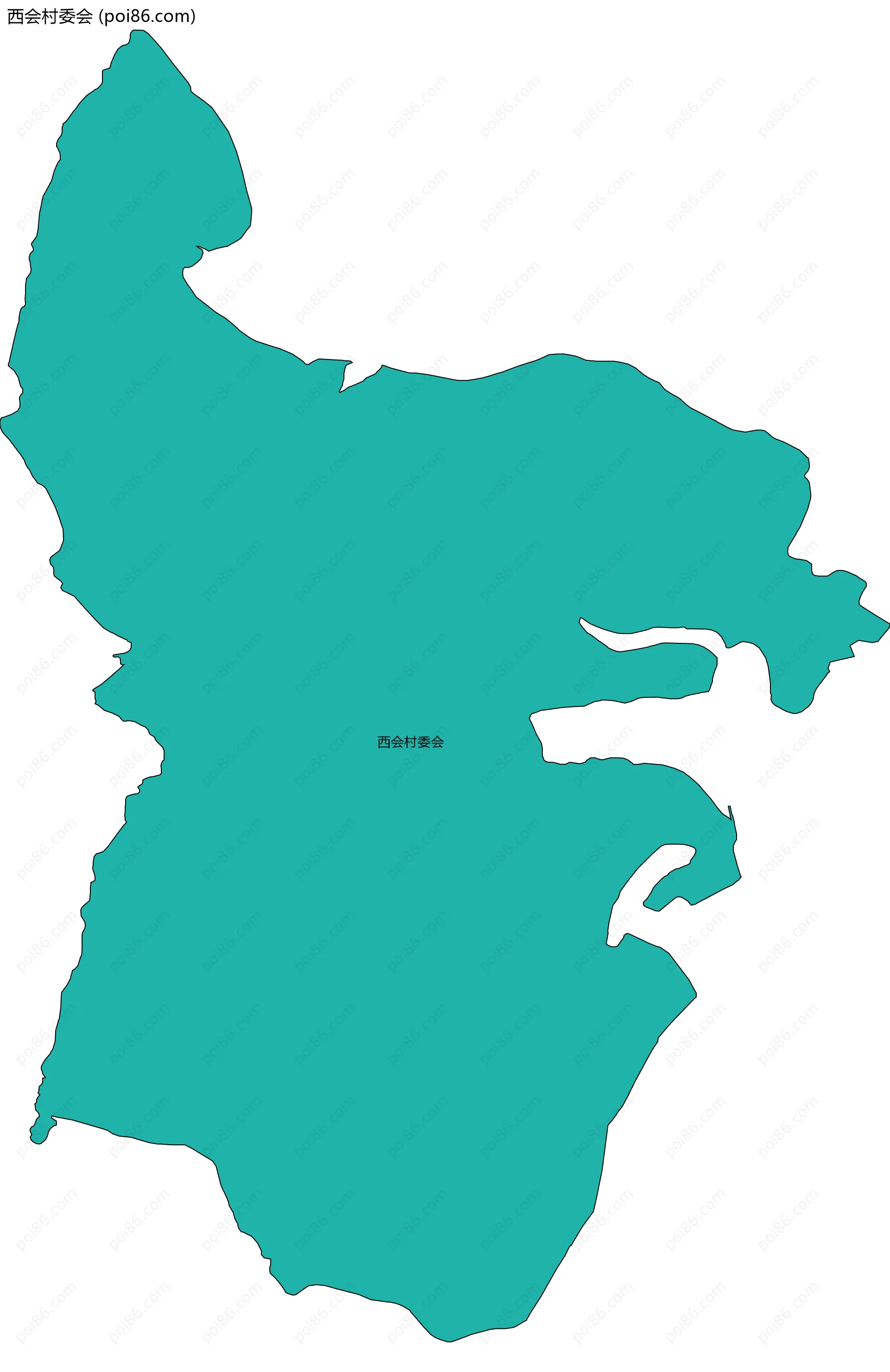 西会村委会边界地图