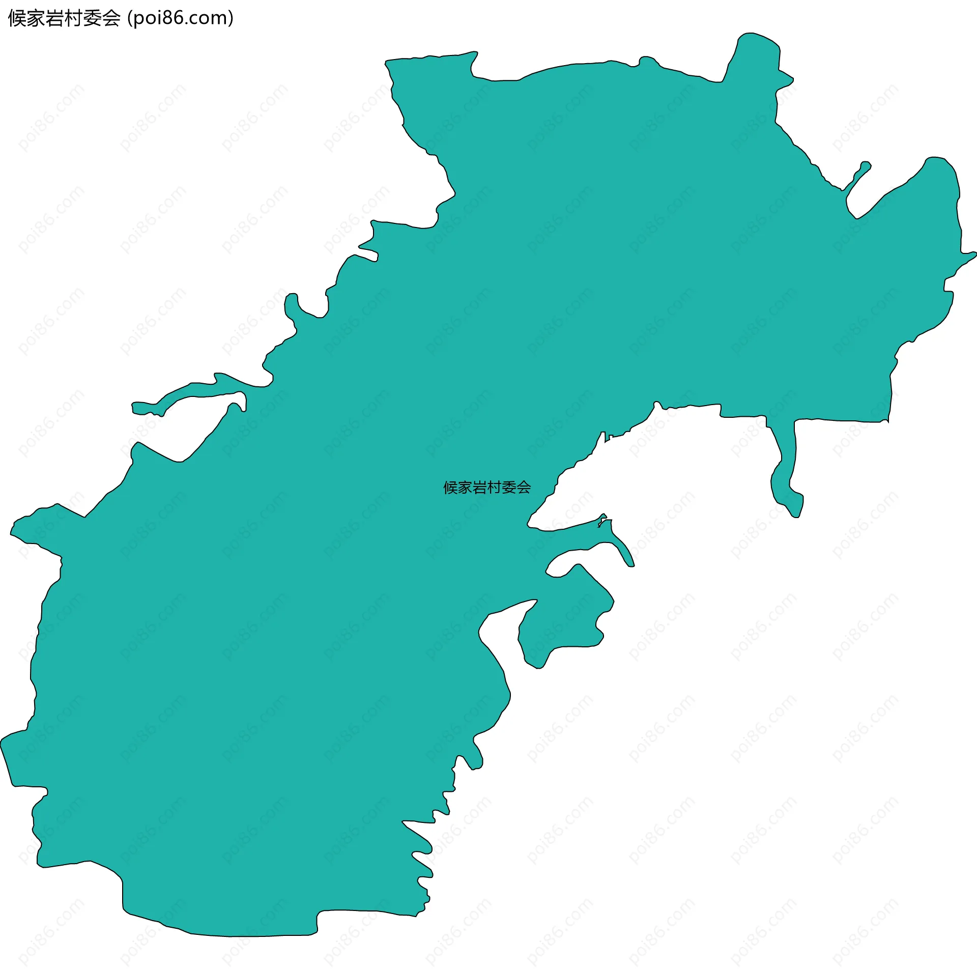 候家岩村委会边界地图