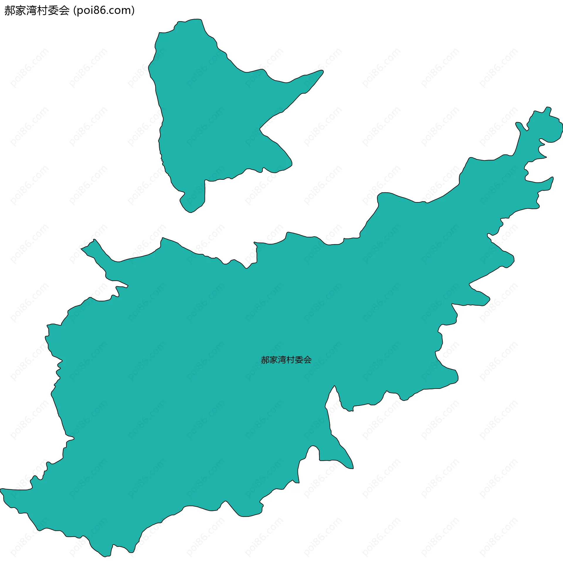 郝家湾村委会边界地图