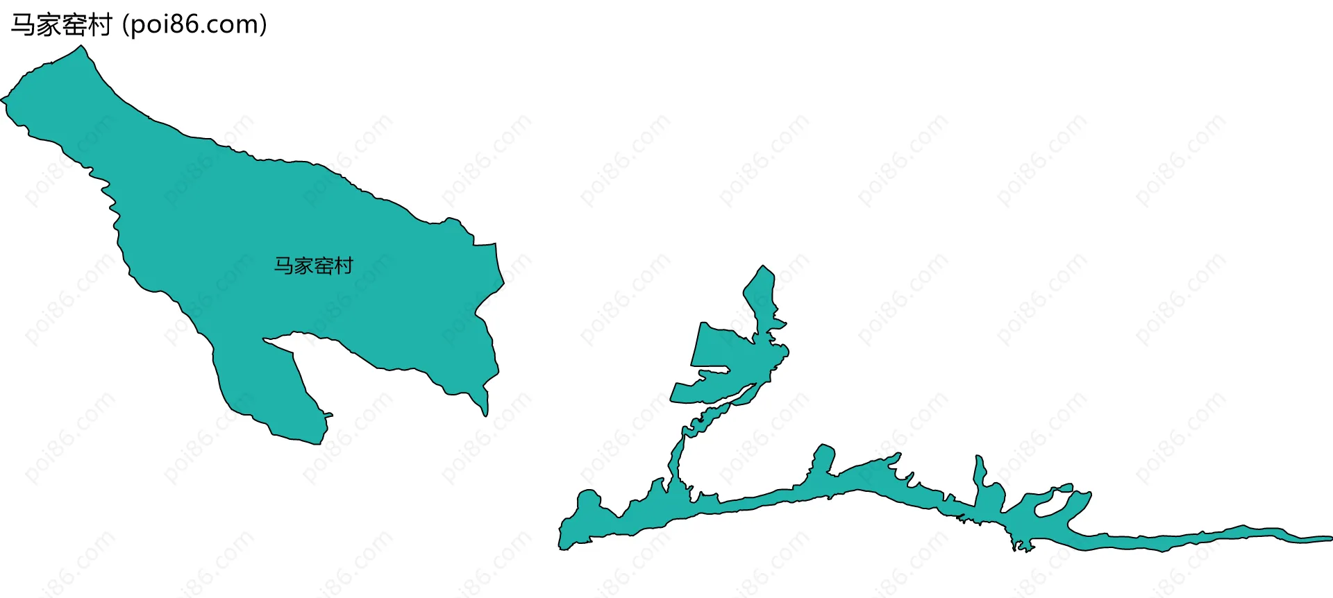 马家窑村边界地图