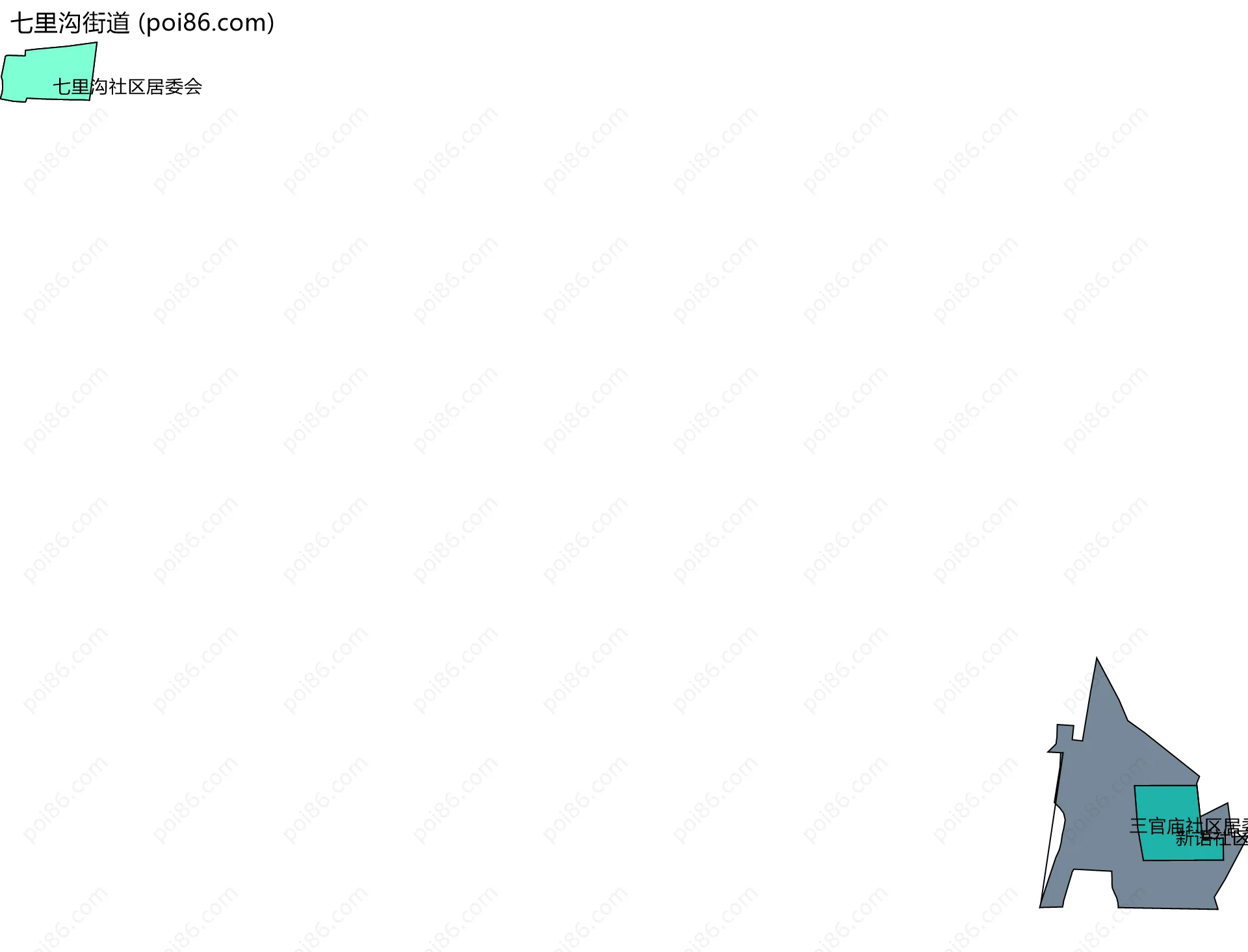 七里沟街道边界地图(五级行政区划)