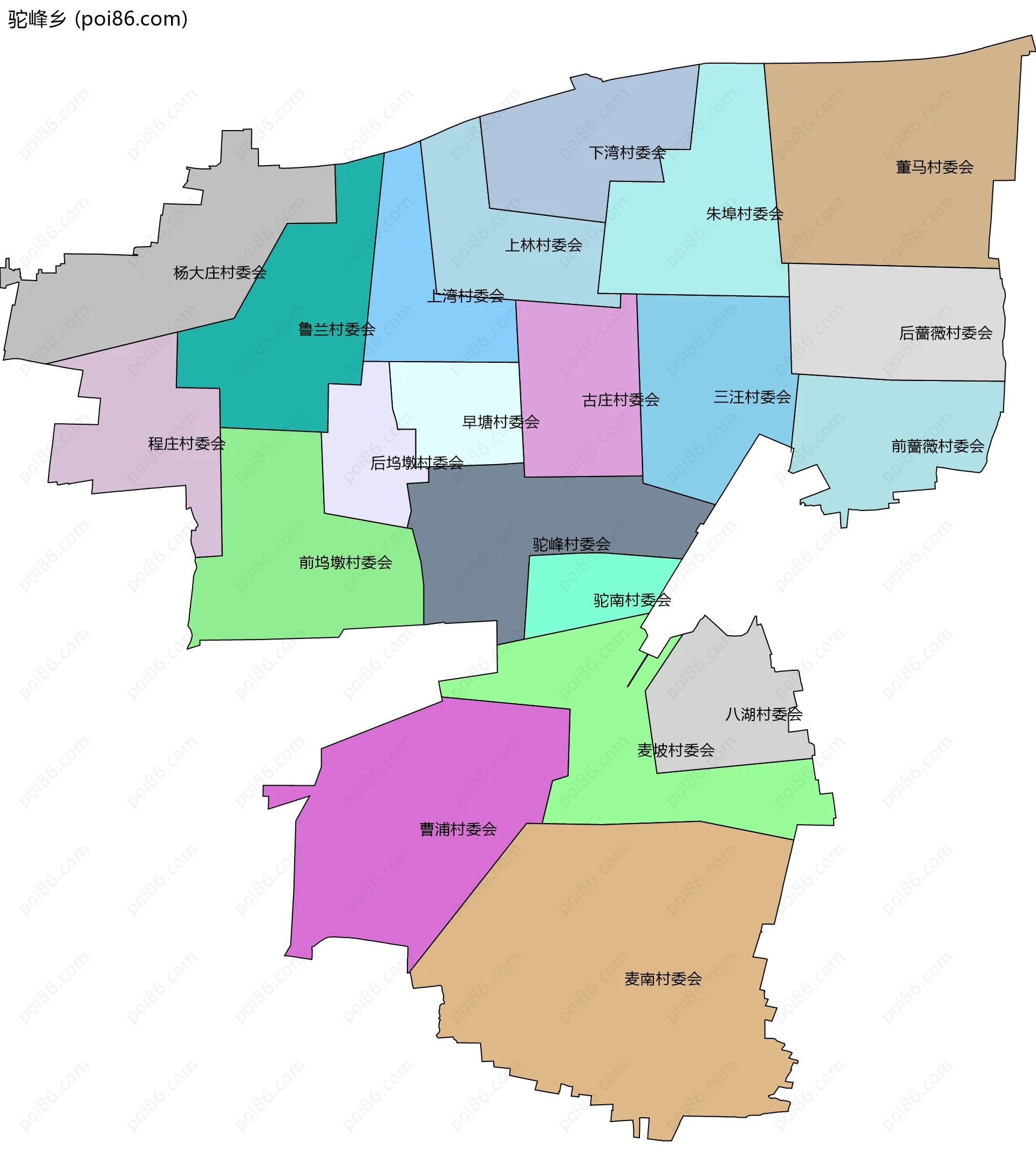 驼峰乡边界地图(五级行政区划)