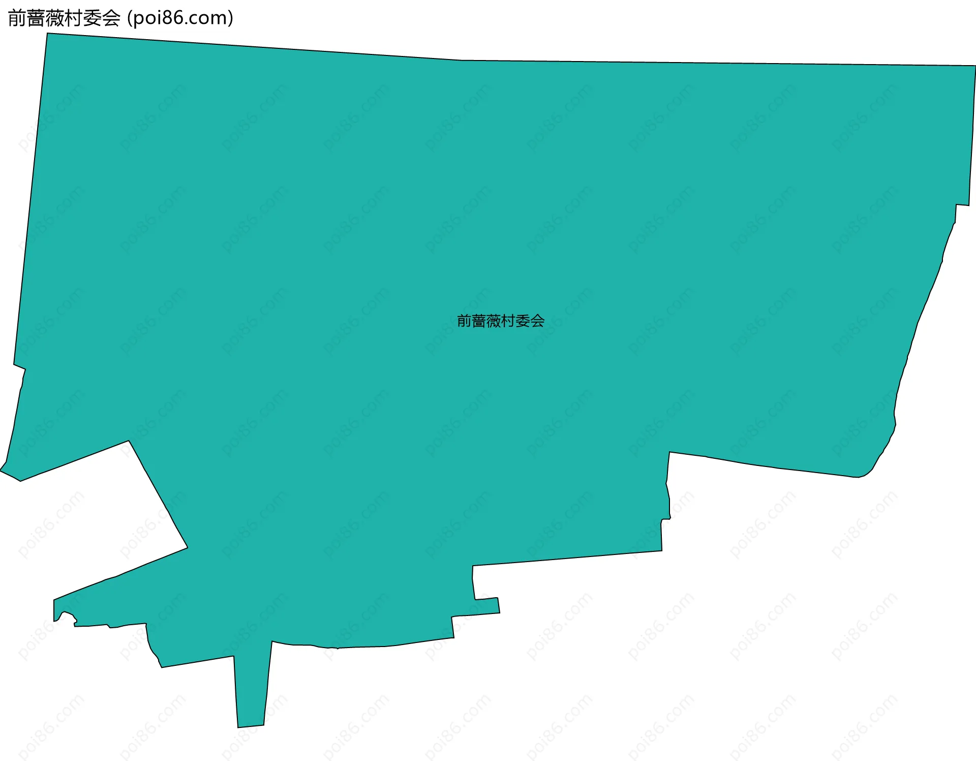 前蔷薇村委会边界地图