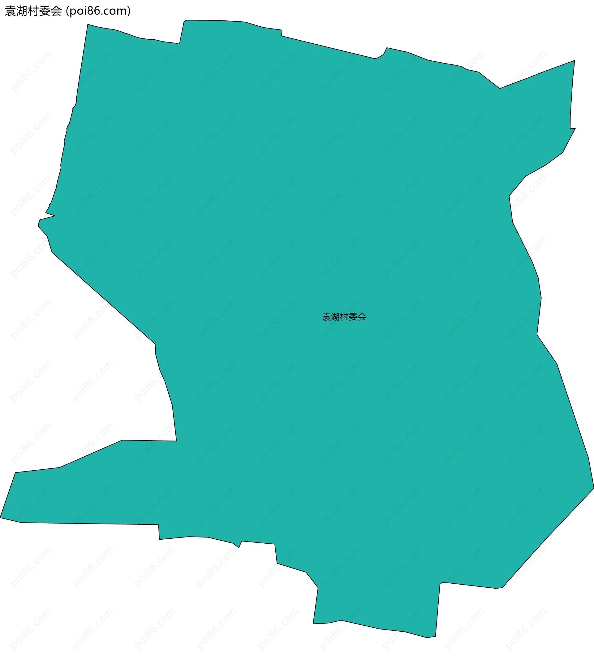 袁湖村委会边界地图