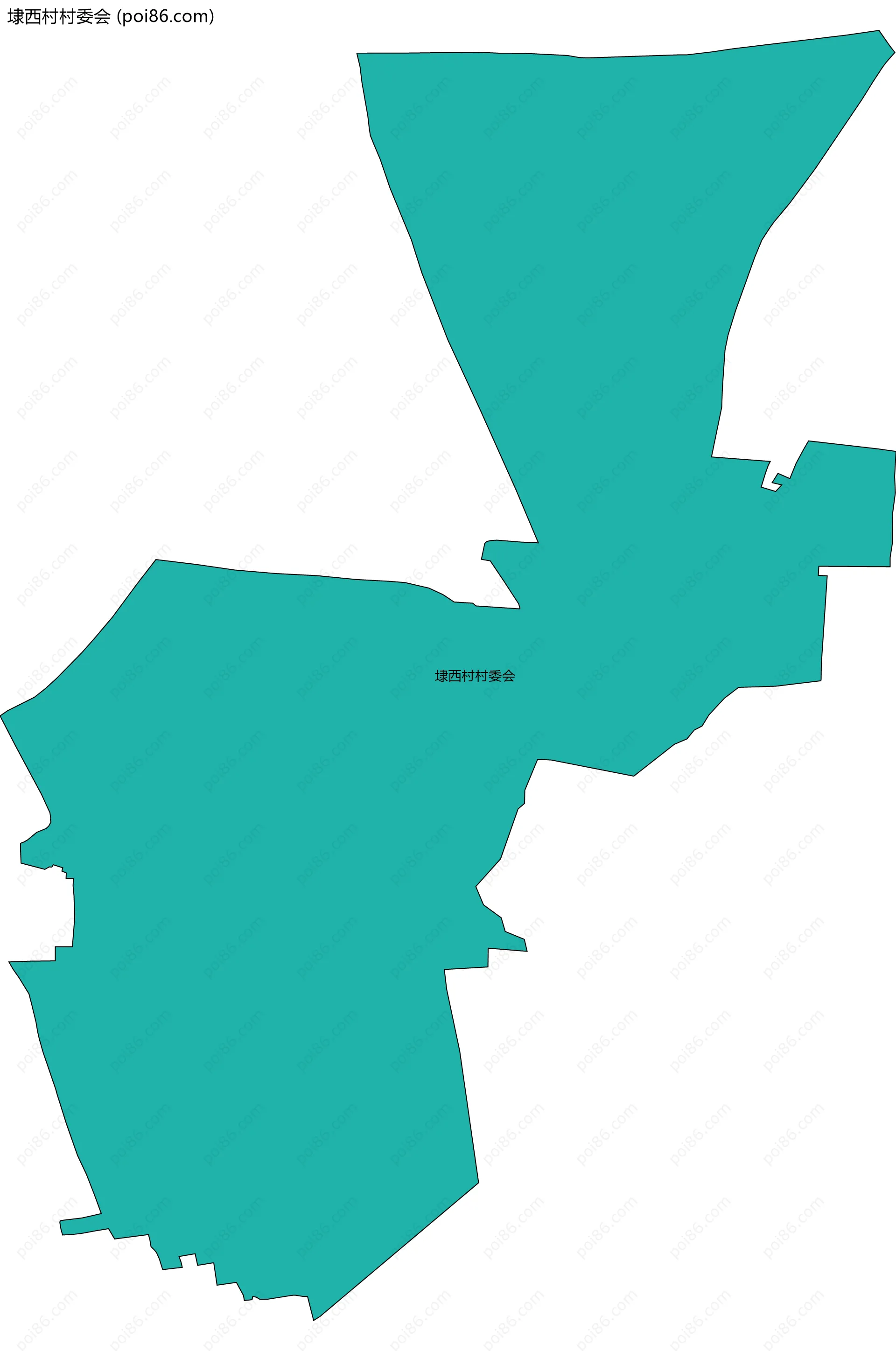 埭西村村委会边界地图