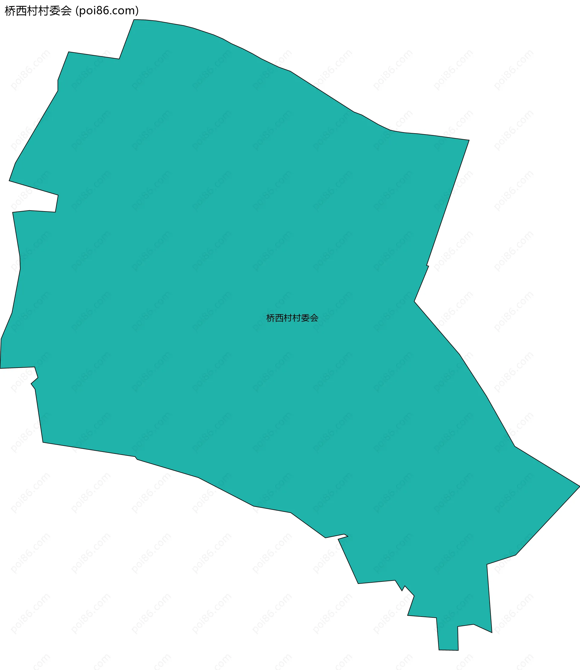 桥西村村委会边界地图