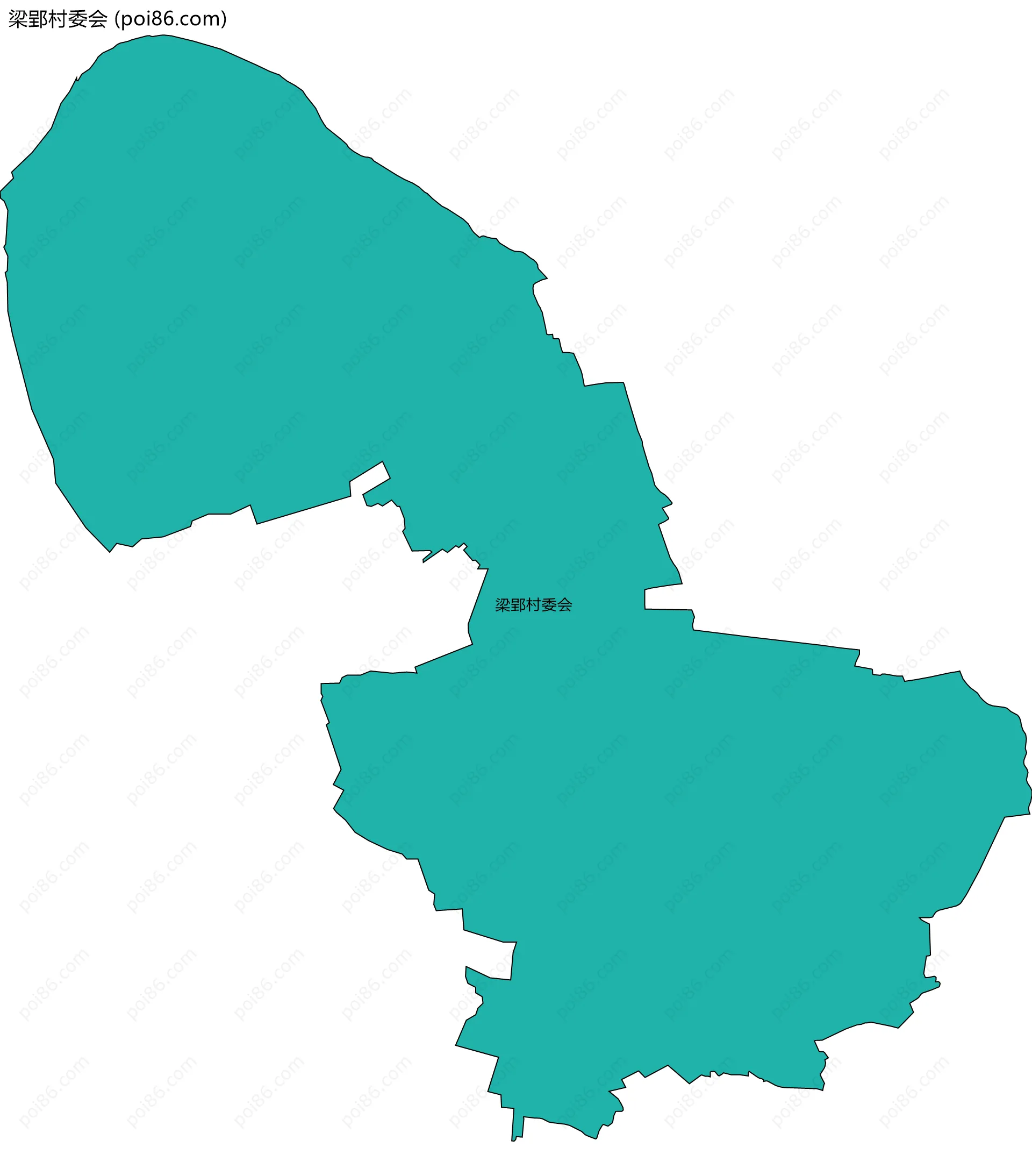 梁郢村委会边界地图