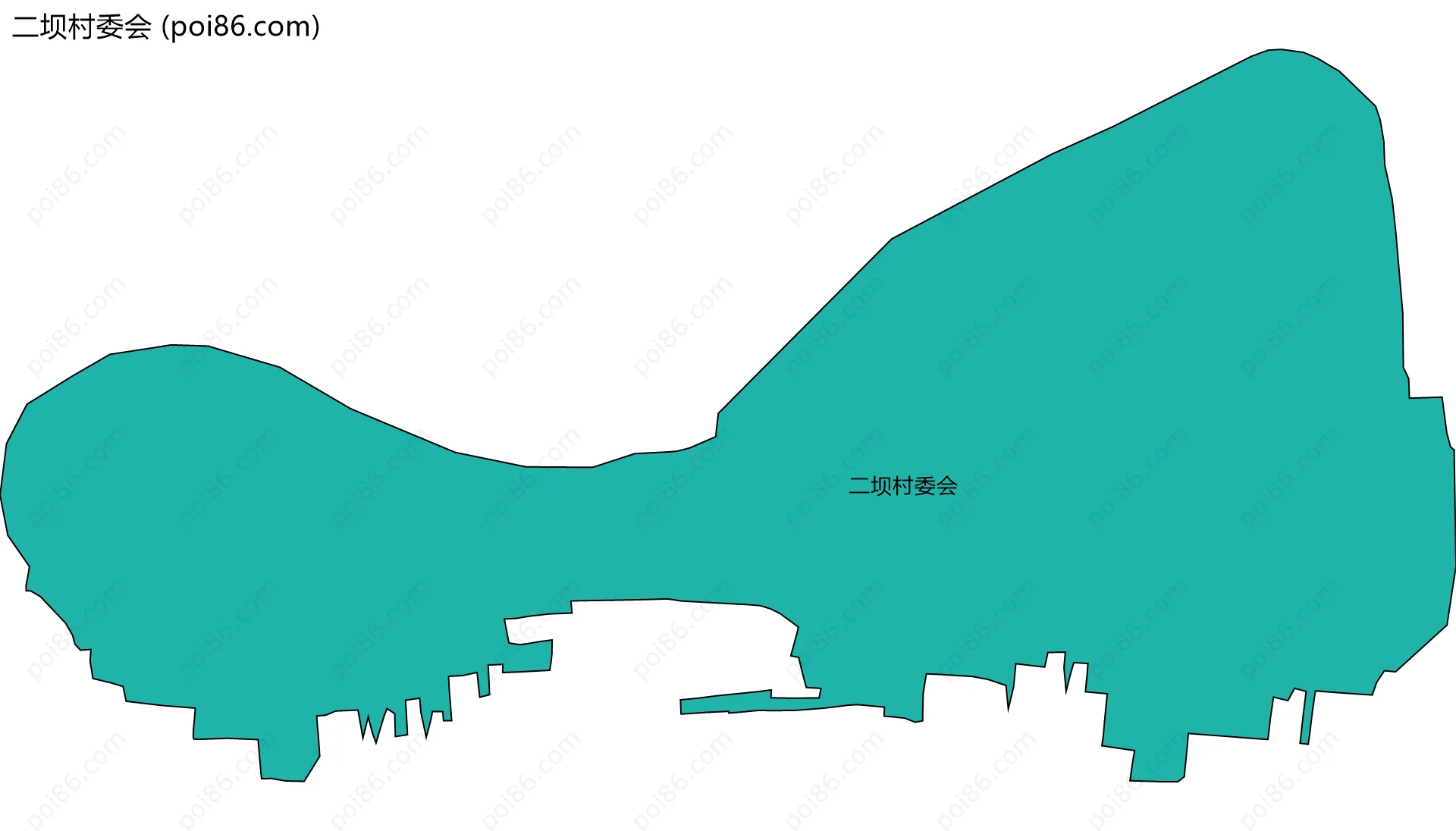 二坝村委会边界地图