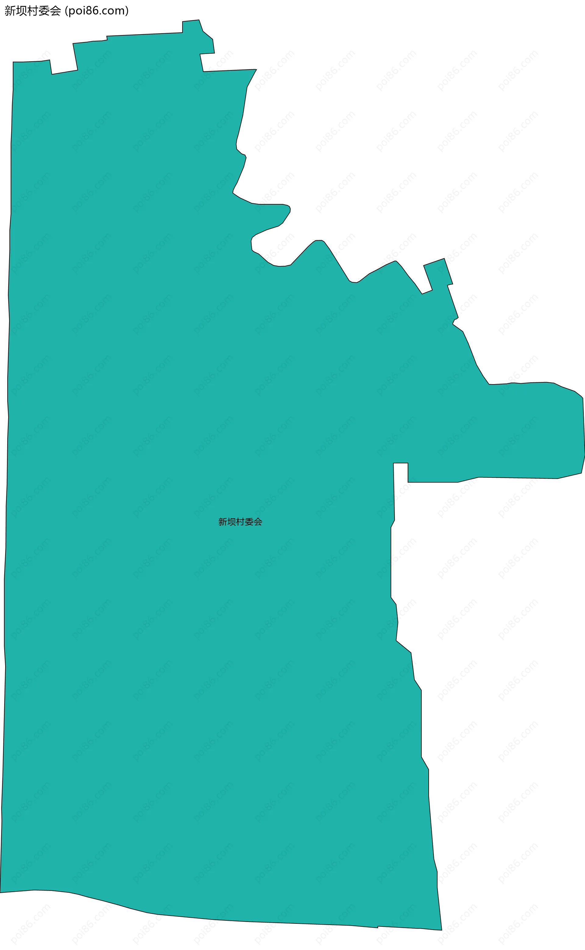 新坝村委会边界地图