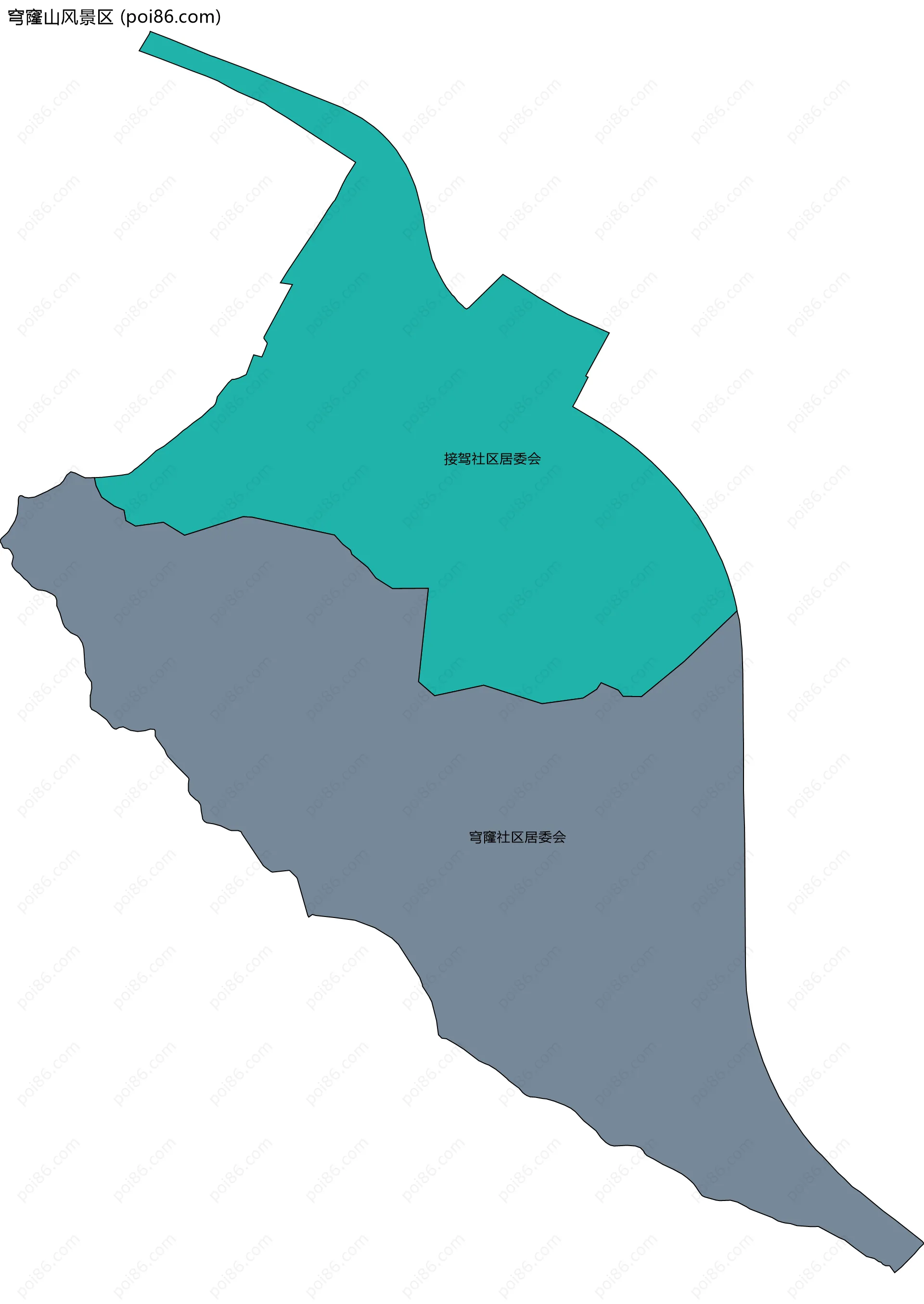 穹窿山风景区边界地图(五级行政区划)