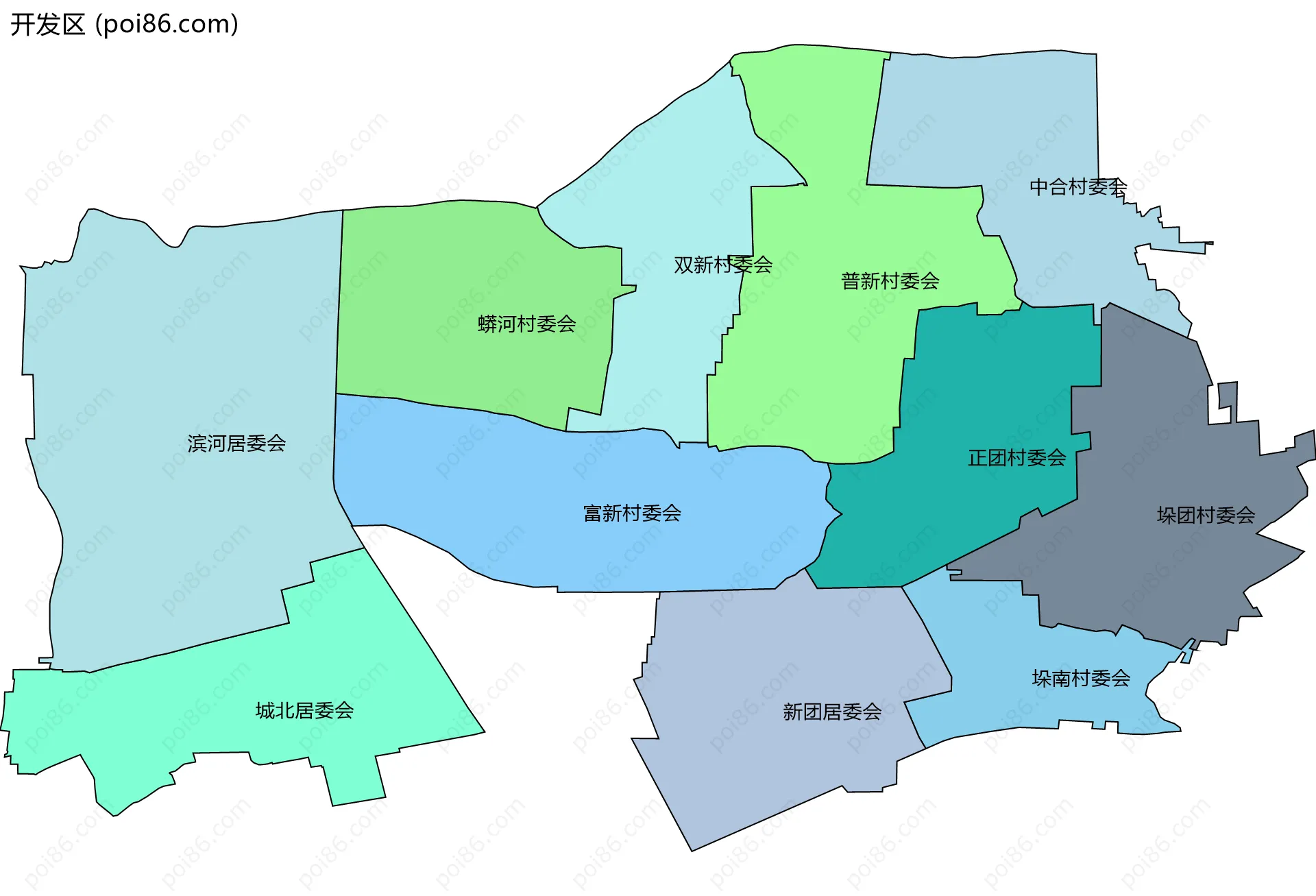 开发区边界地图(五级行政区划)