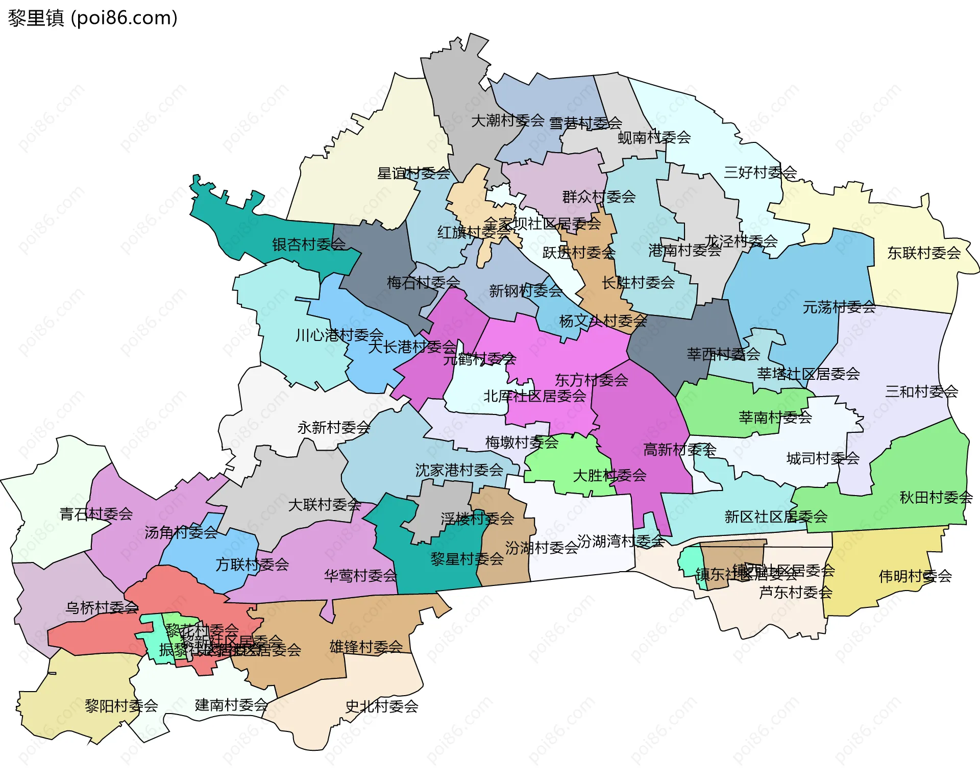 黎里镇边界地图(五级行政区划)