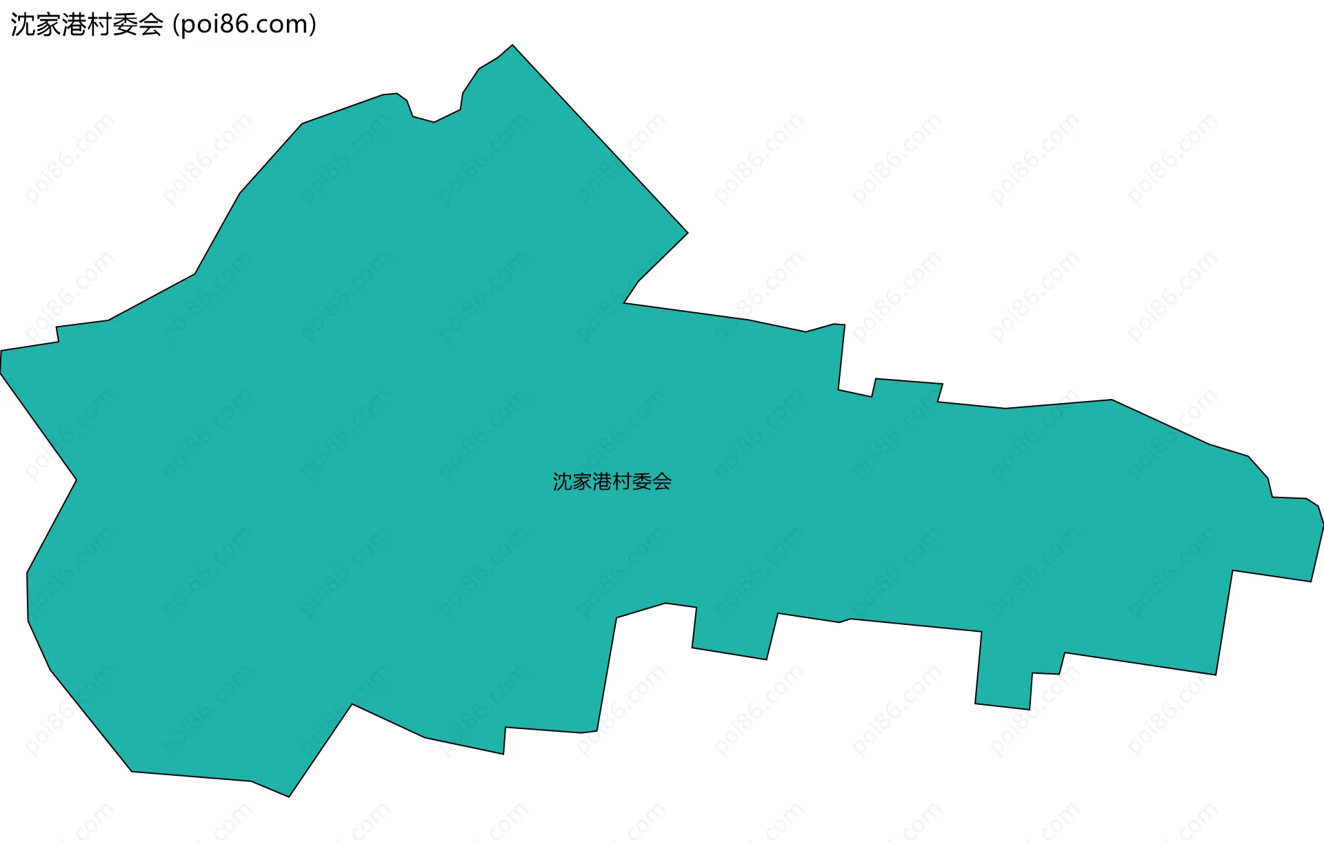 沈家港村委会边界地图