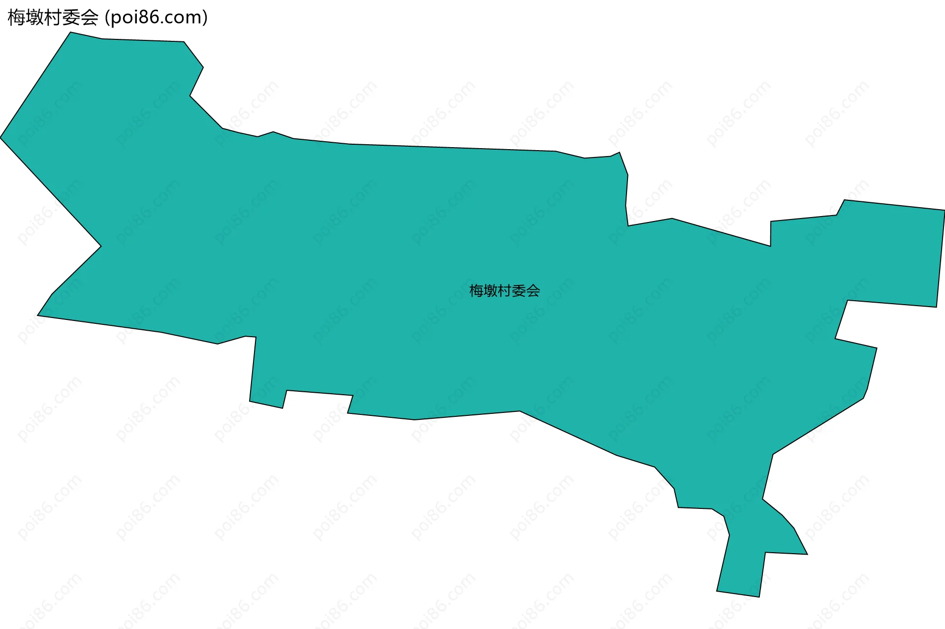 梅墩村委会边界地图