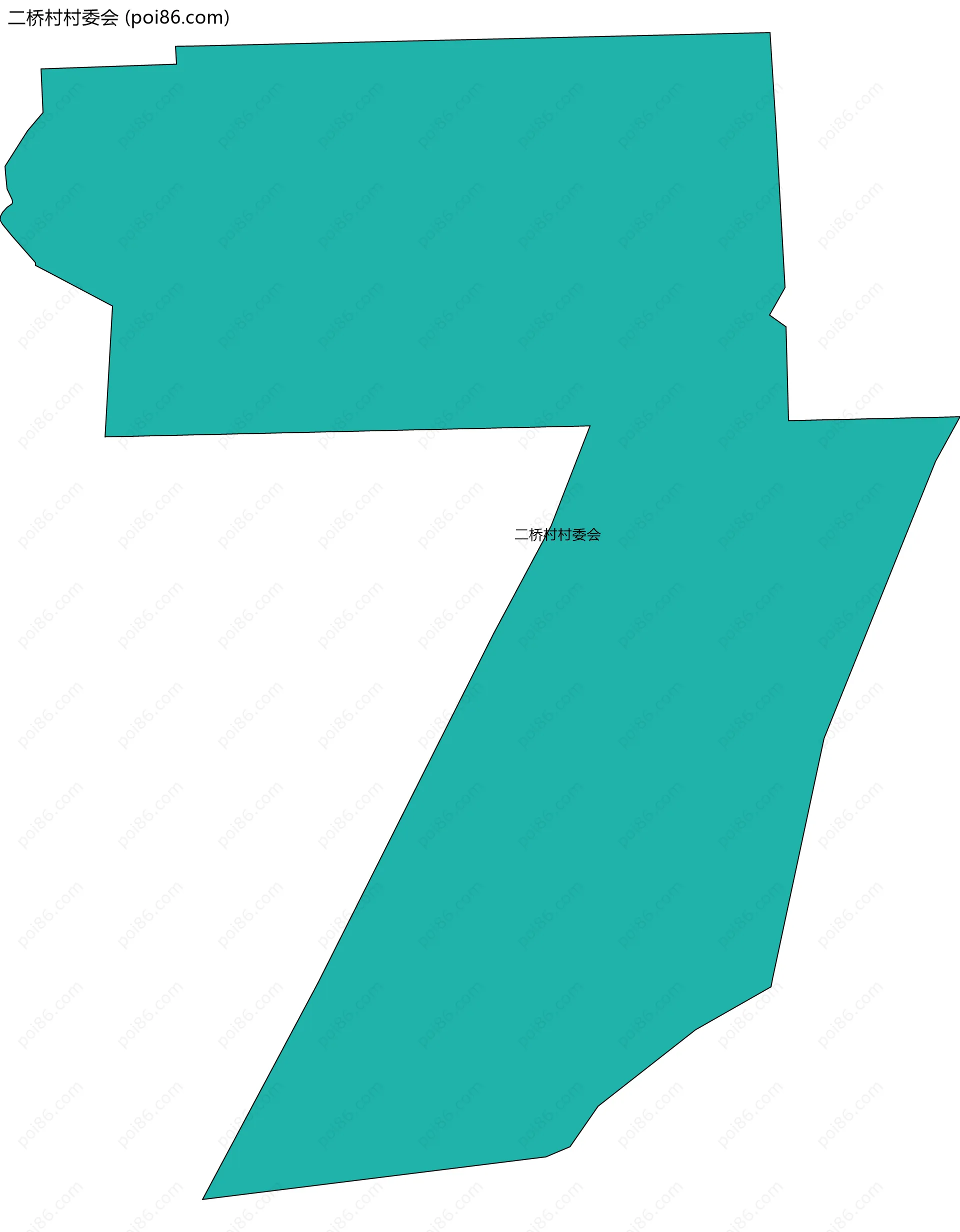 二桥村村委会边界地图