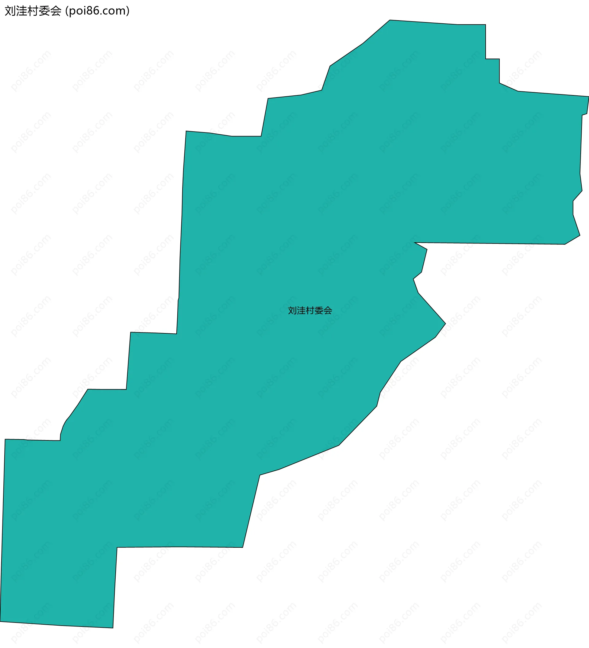 刘洼村委会边界地图