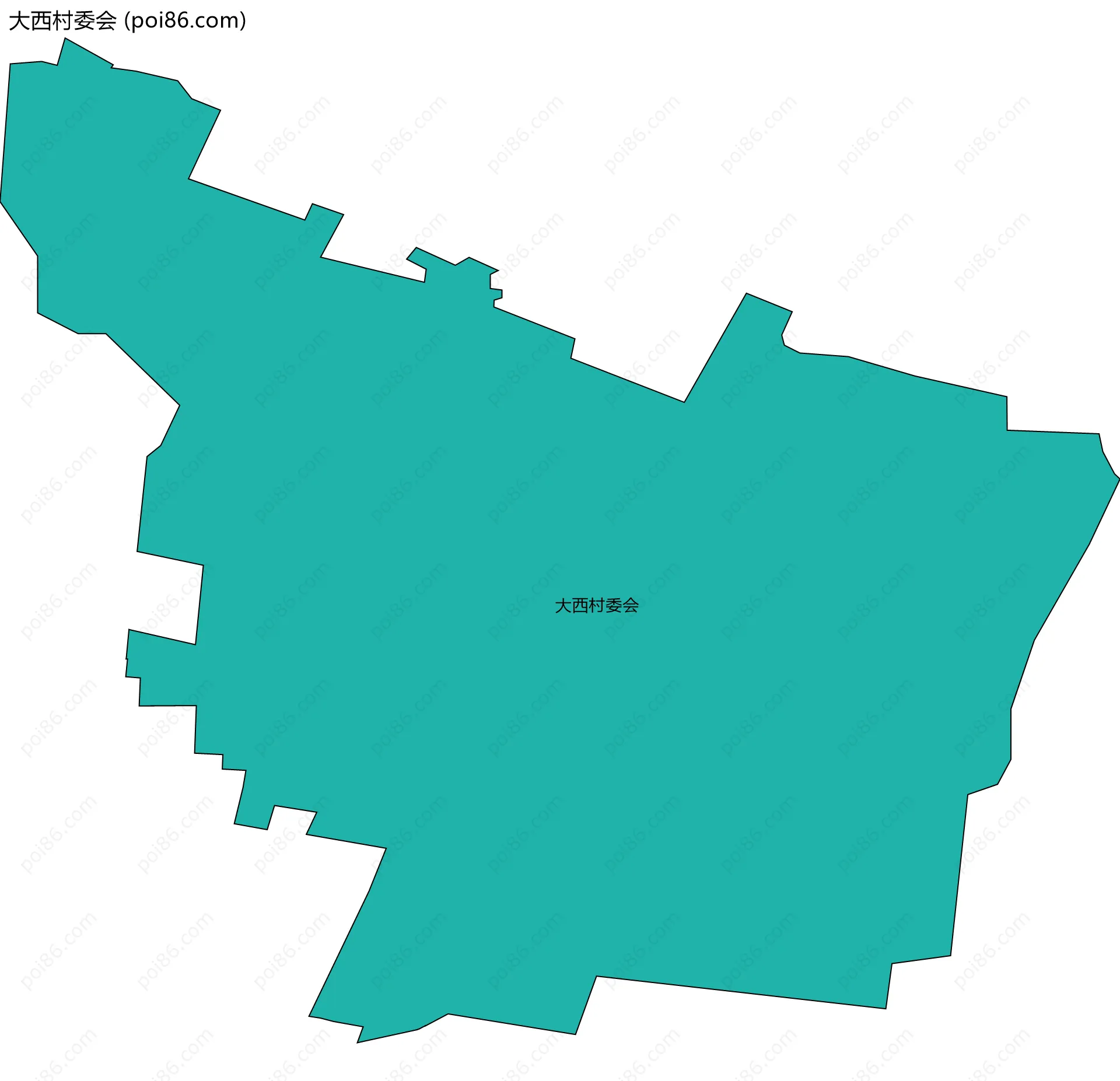大西村委会边界地图