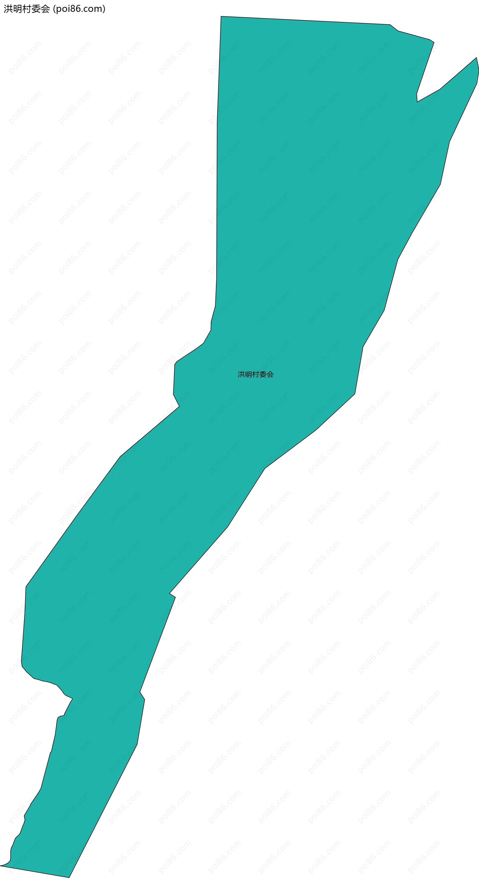 洪明村委会边界地图