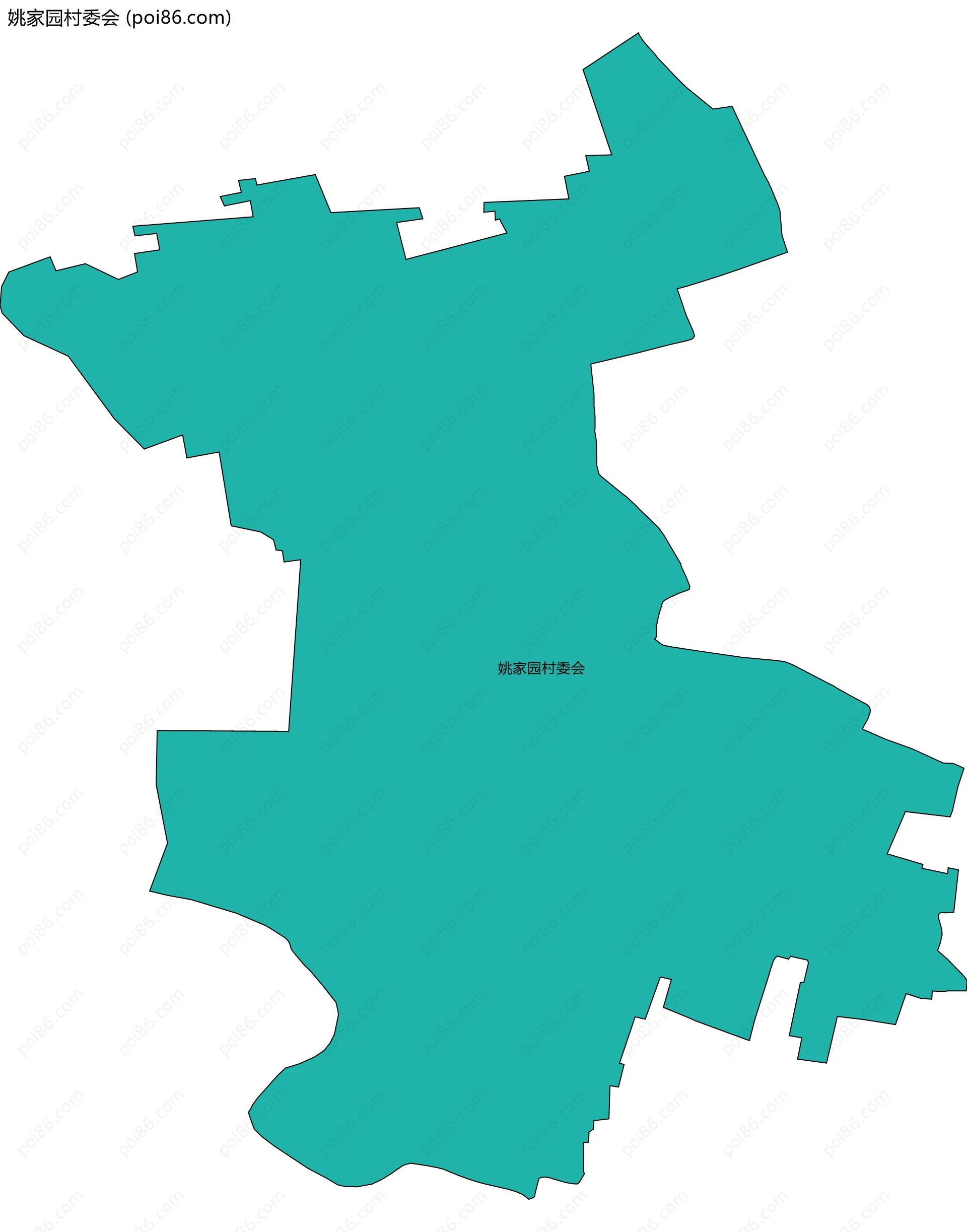 姚家园村委会边界地图