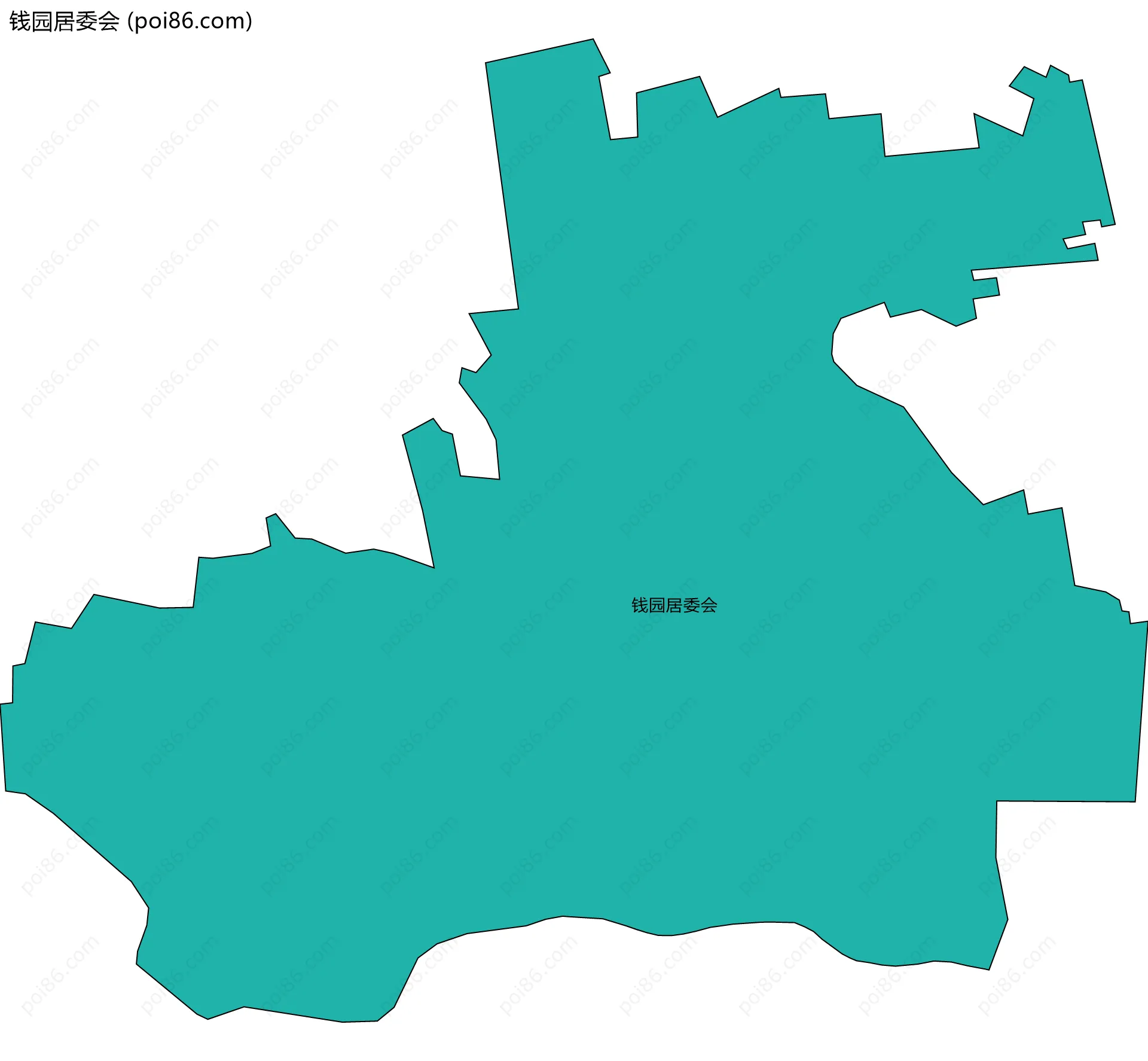 钱园居委会边界地图