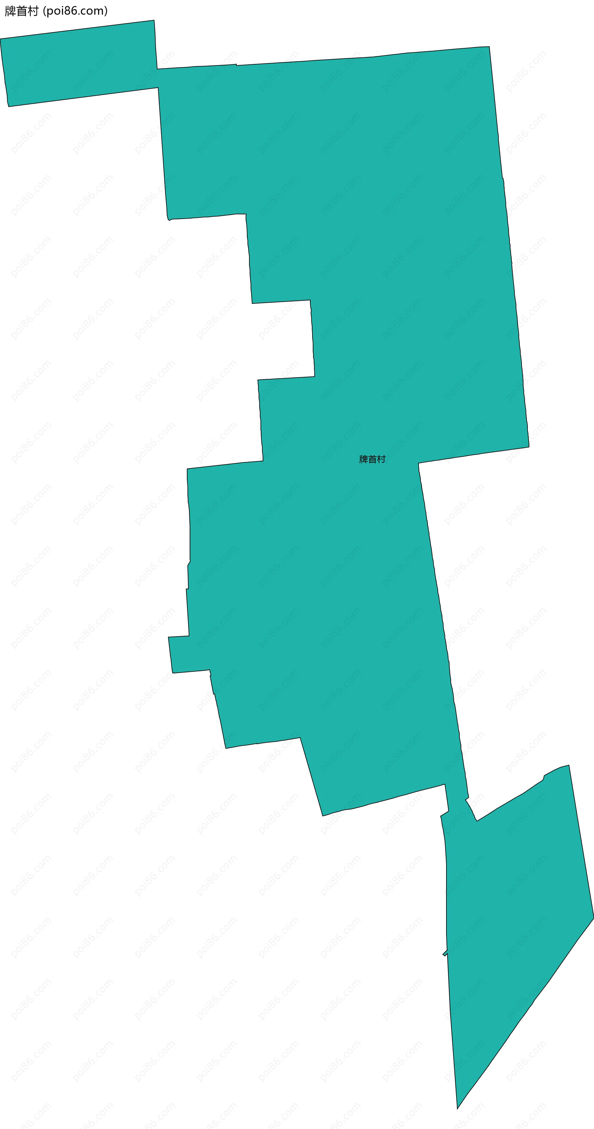 牌首村边界地图