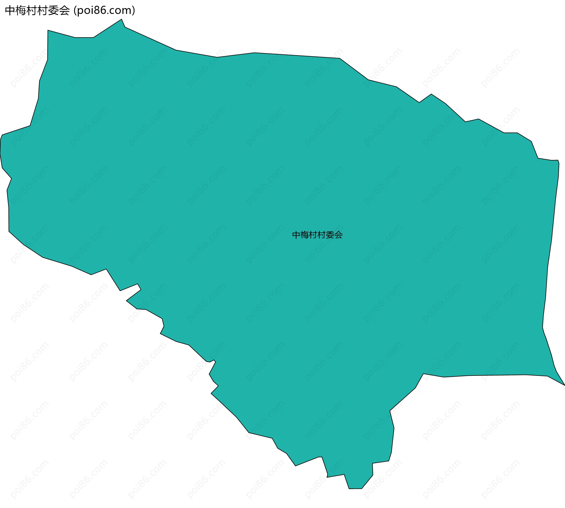 中梅村村委会边界地图