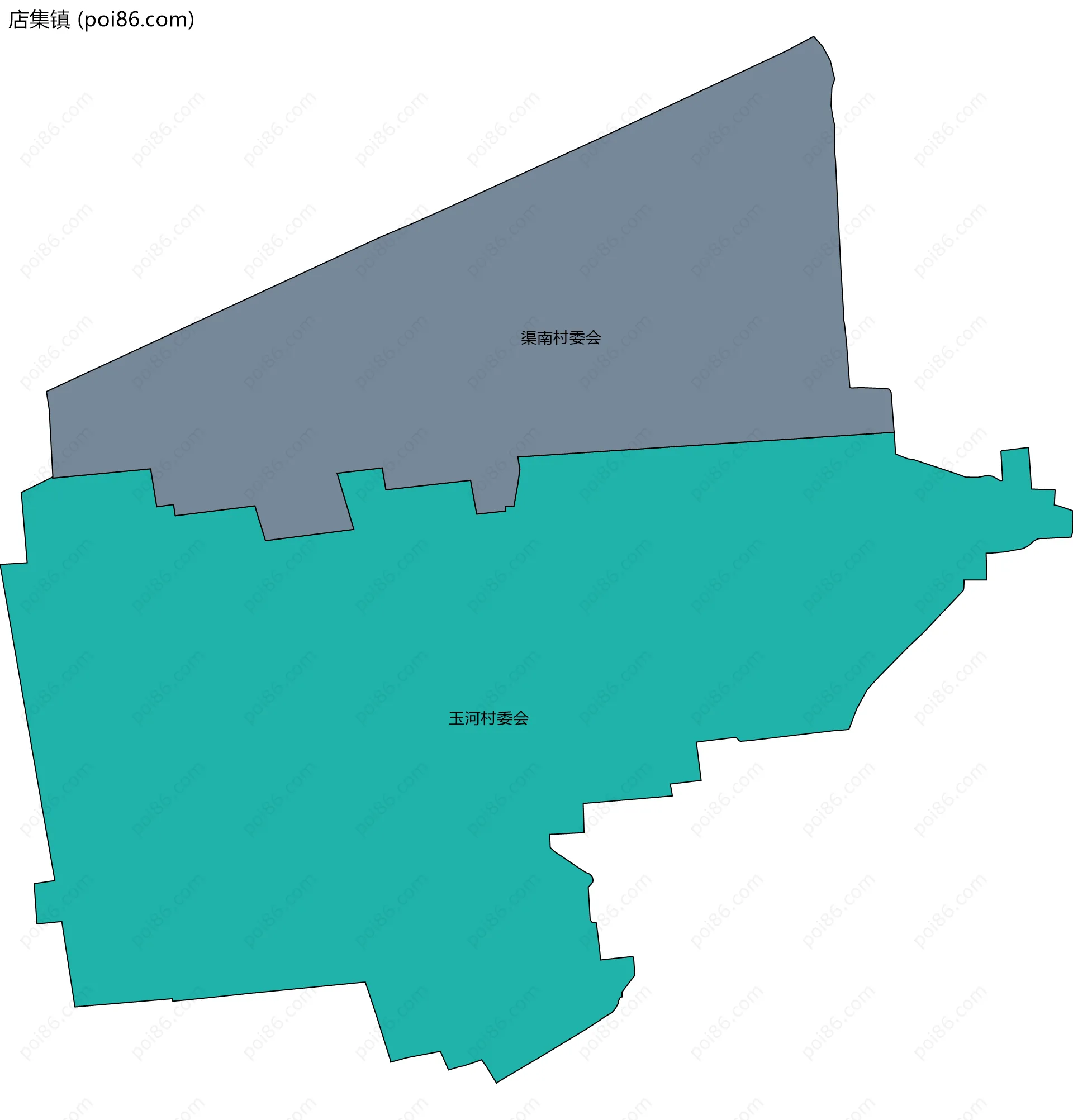 店集镇边界地图(五级行政区划)
