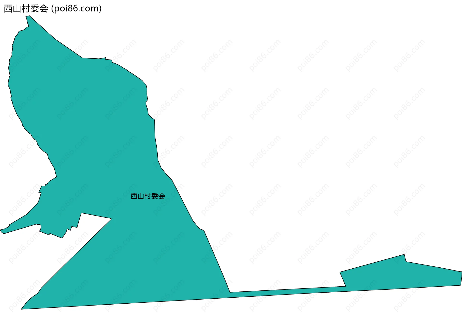 西山村委会边界地图