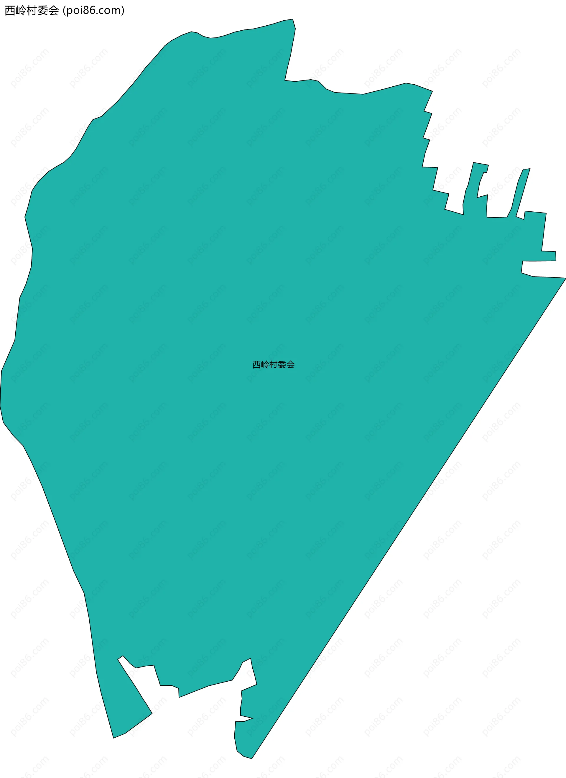 西岭村委会边界地图