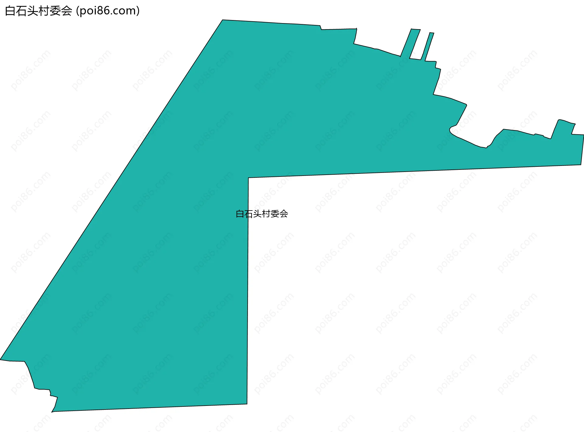 白石头村委会边界地图