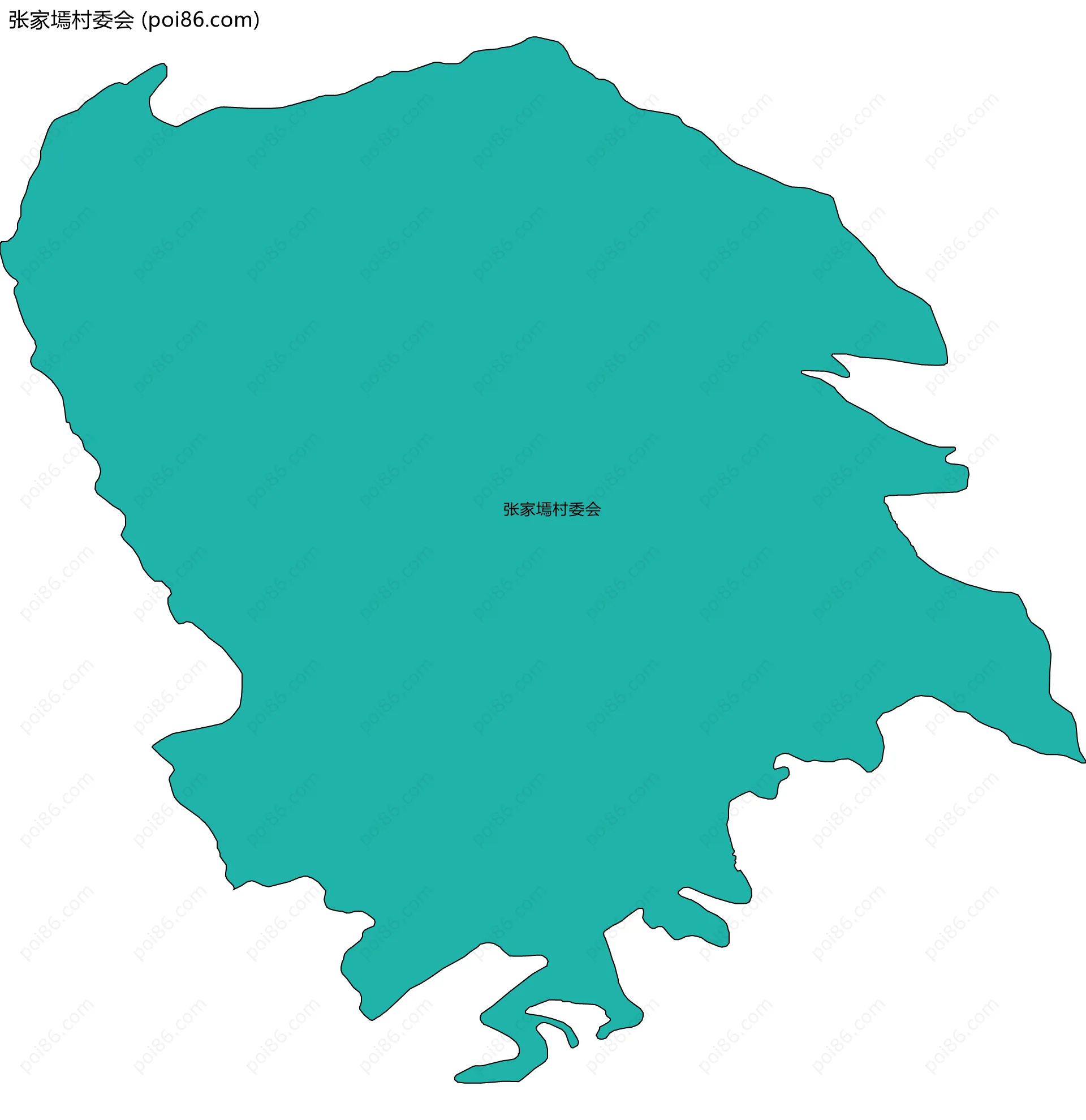 张家墕村委会边界地图