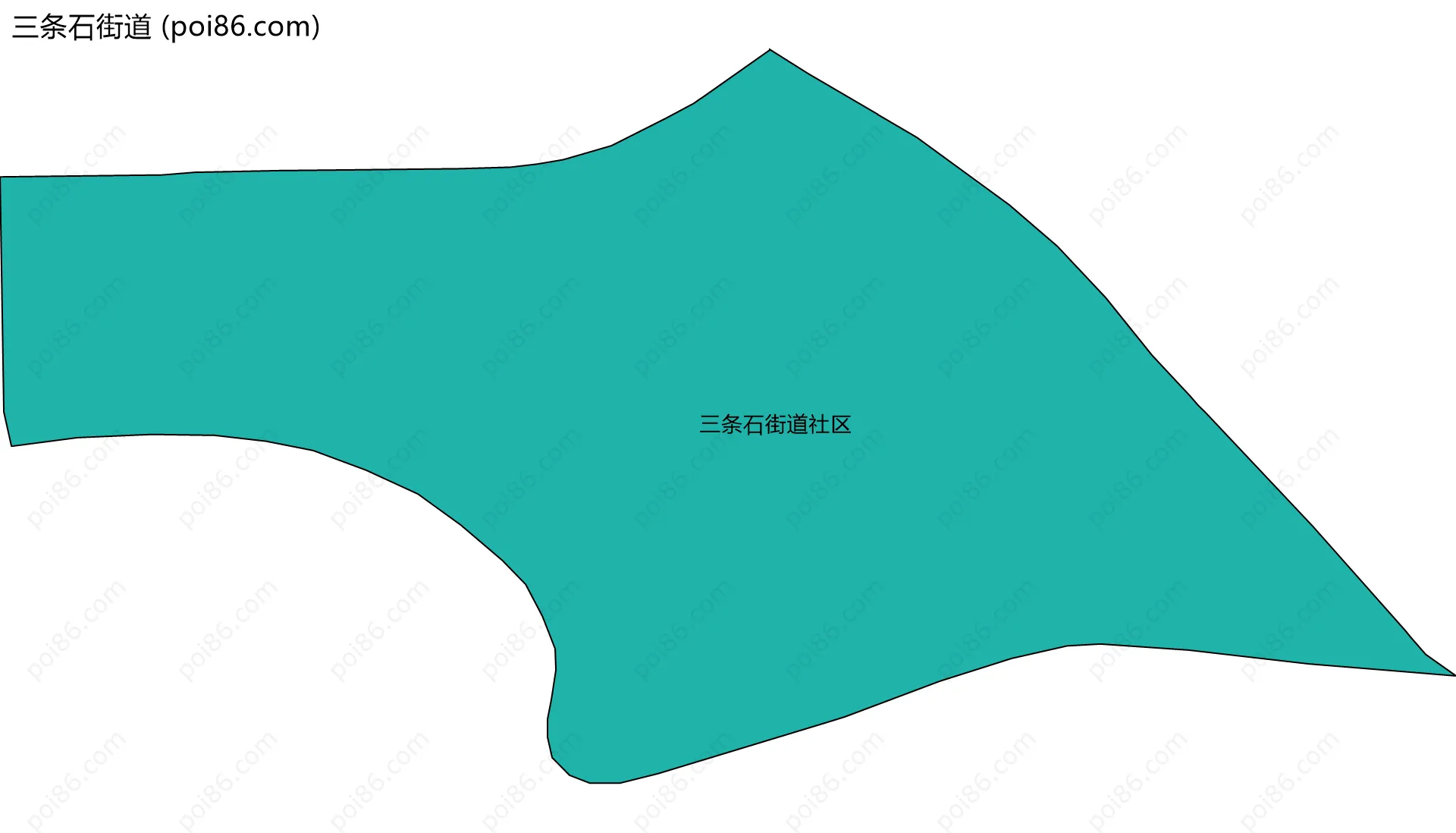 三条石街道边界地图(五级行政区划)