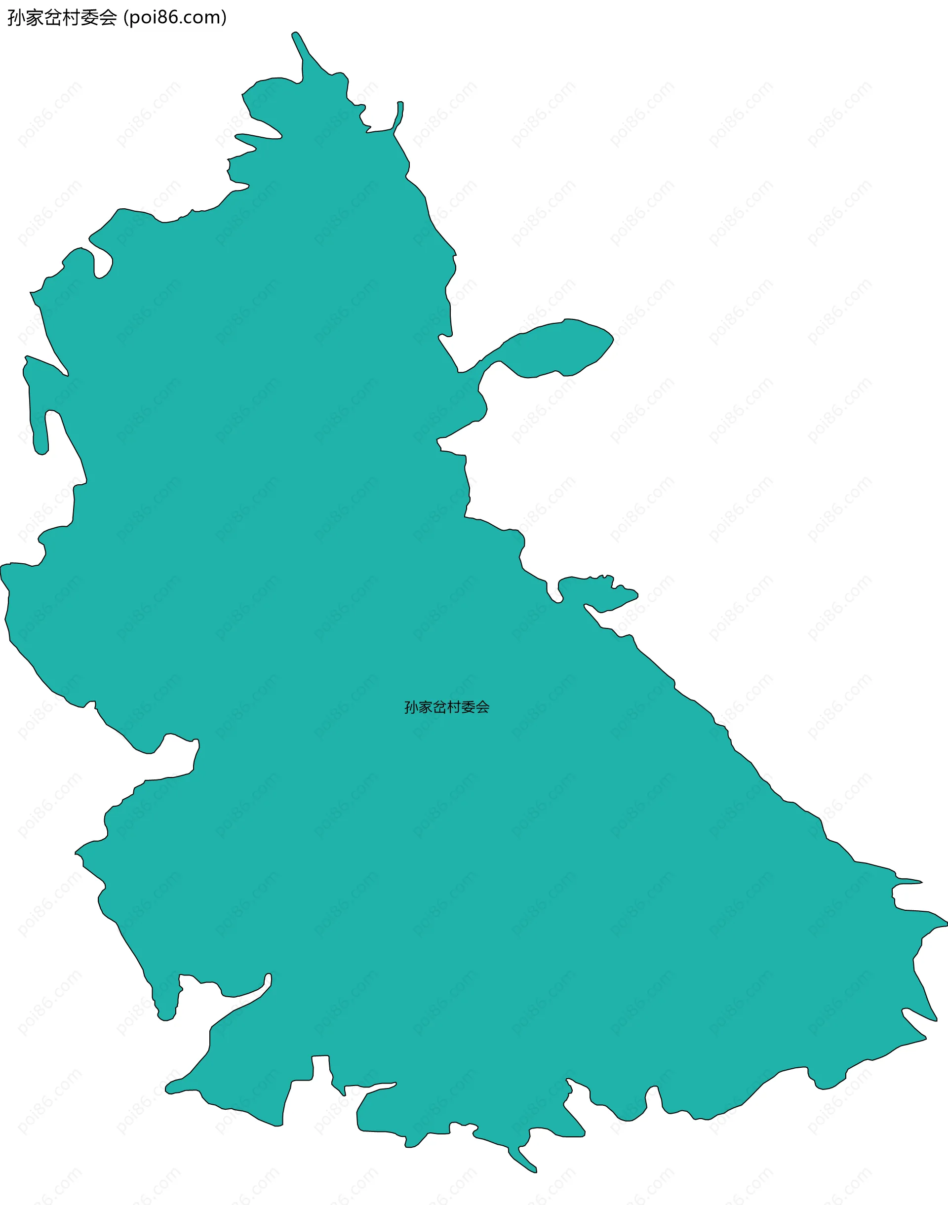 孙家岔村委会边界地图