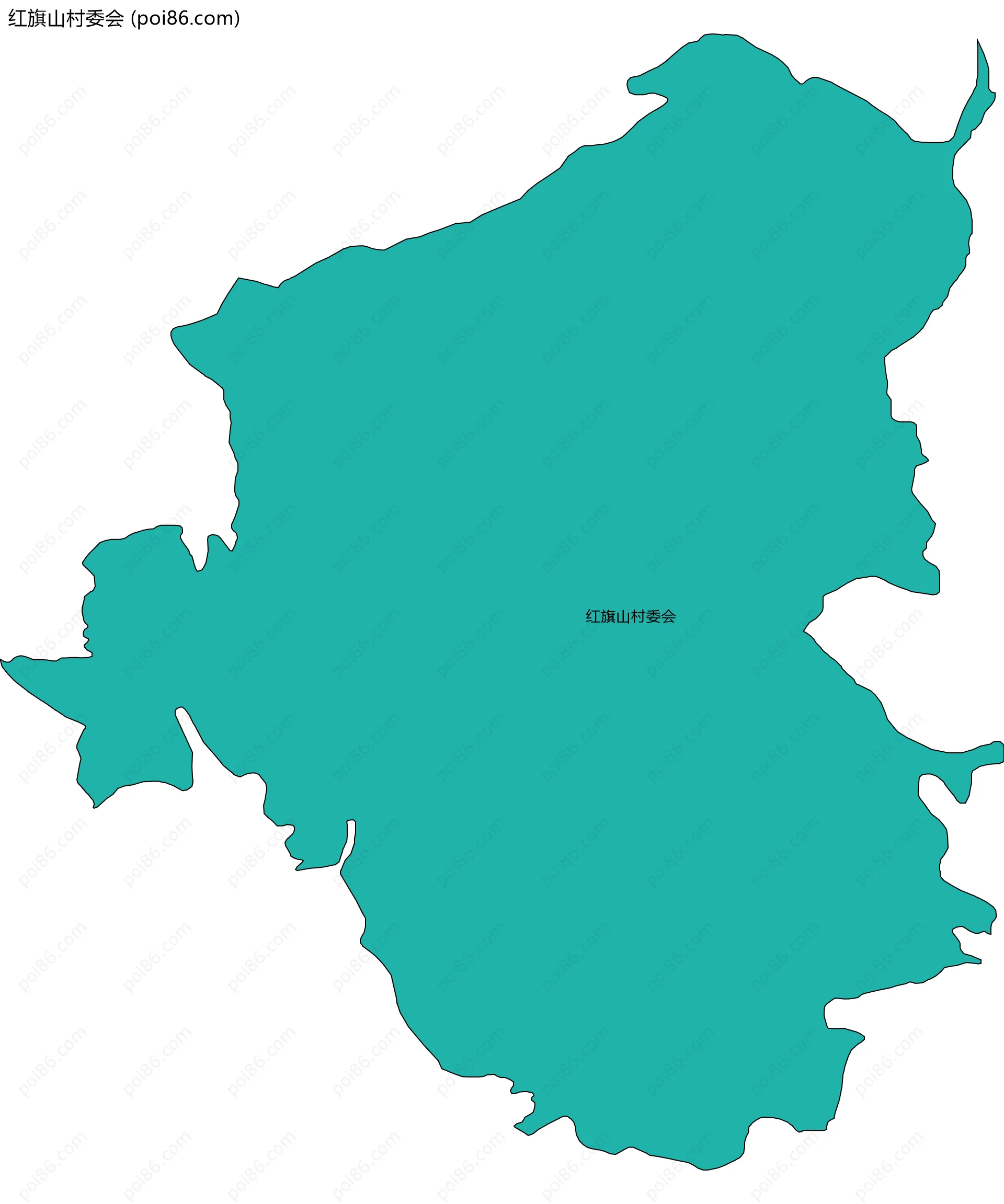 红旗山村委会边界地图