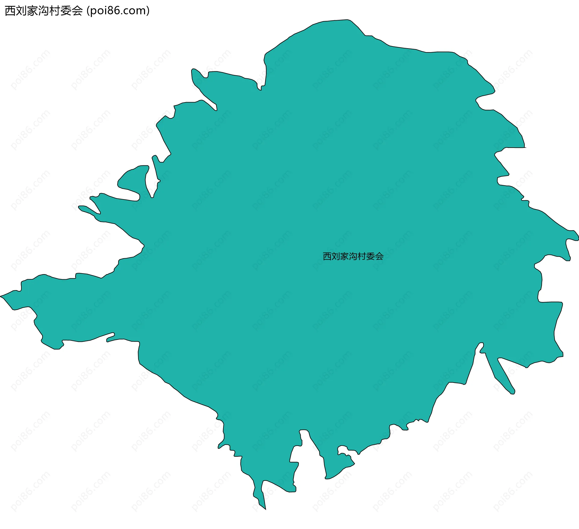 西刘家沟村委会边界地图