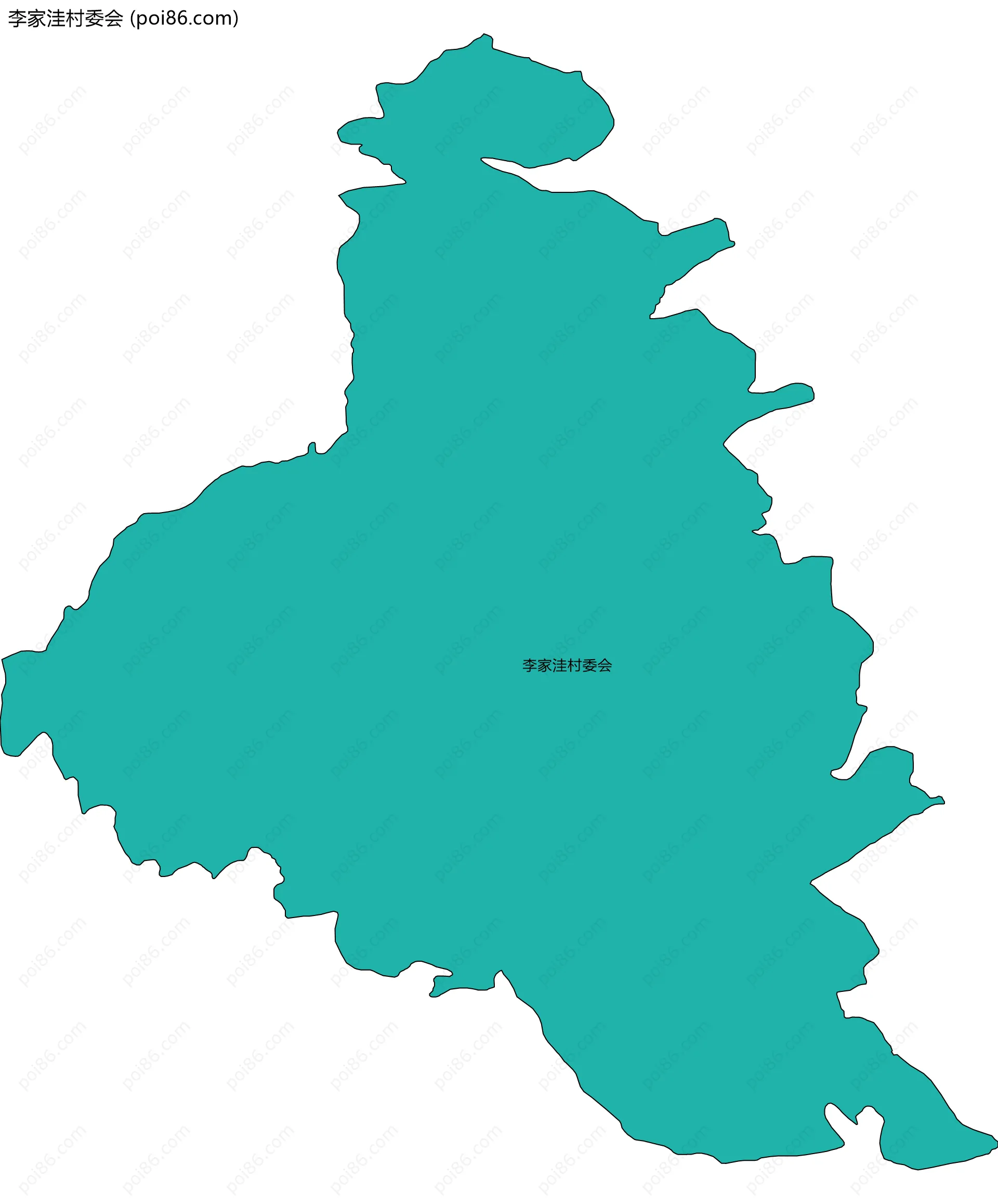 李家洼村委会边界地图