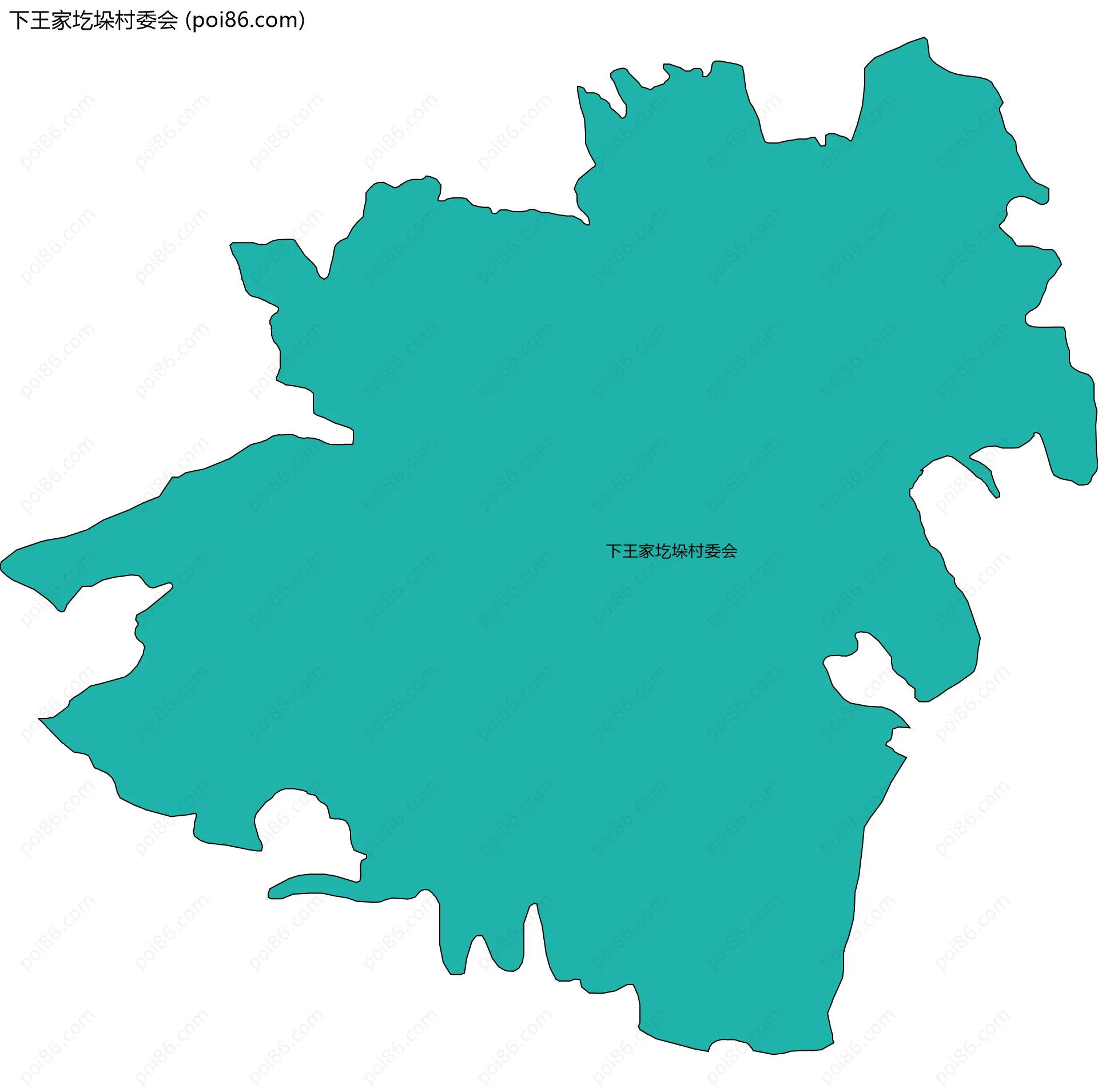 下王家圪垛村委会边界地图