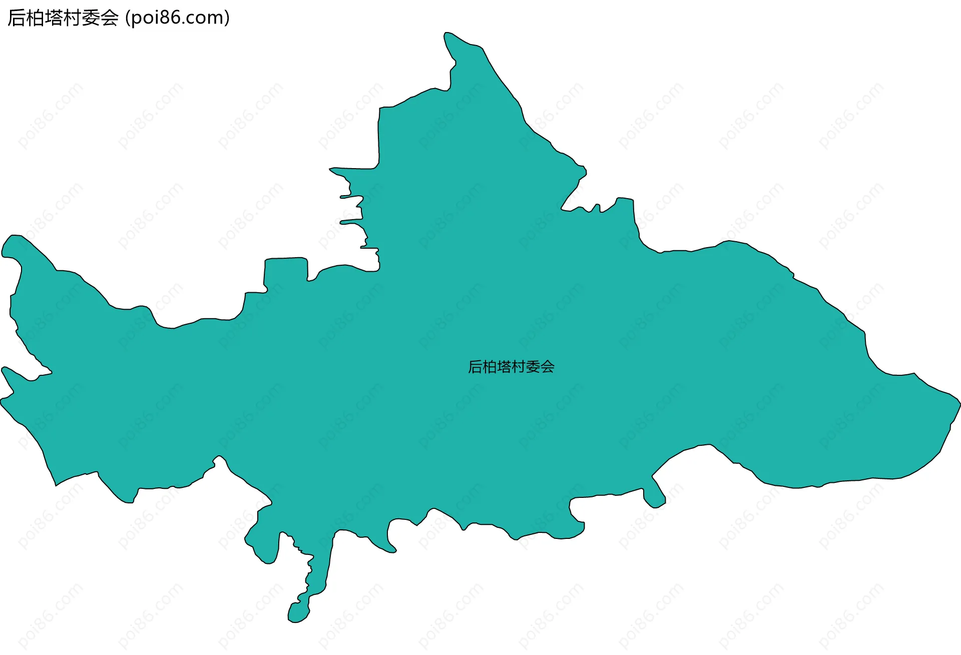 后柏塔村委会边界地图