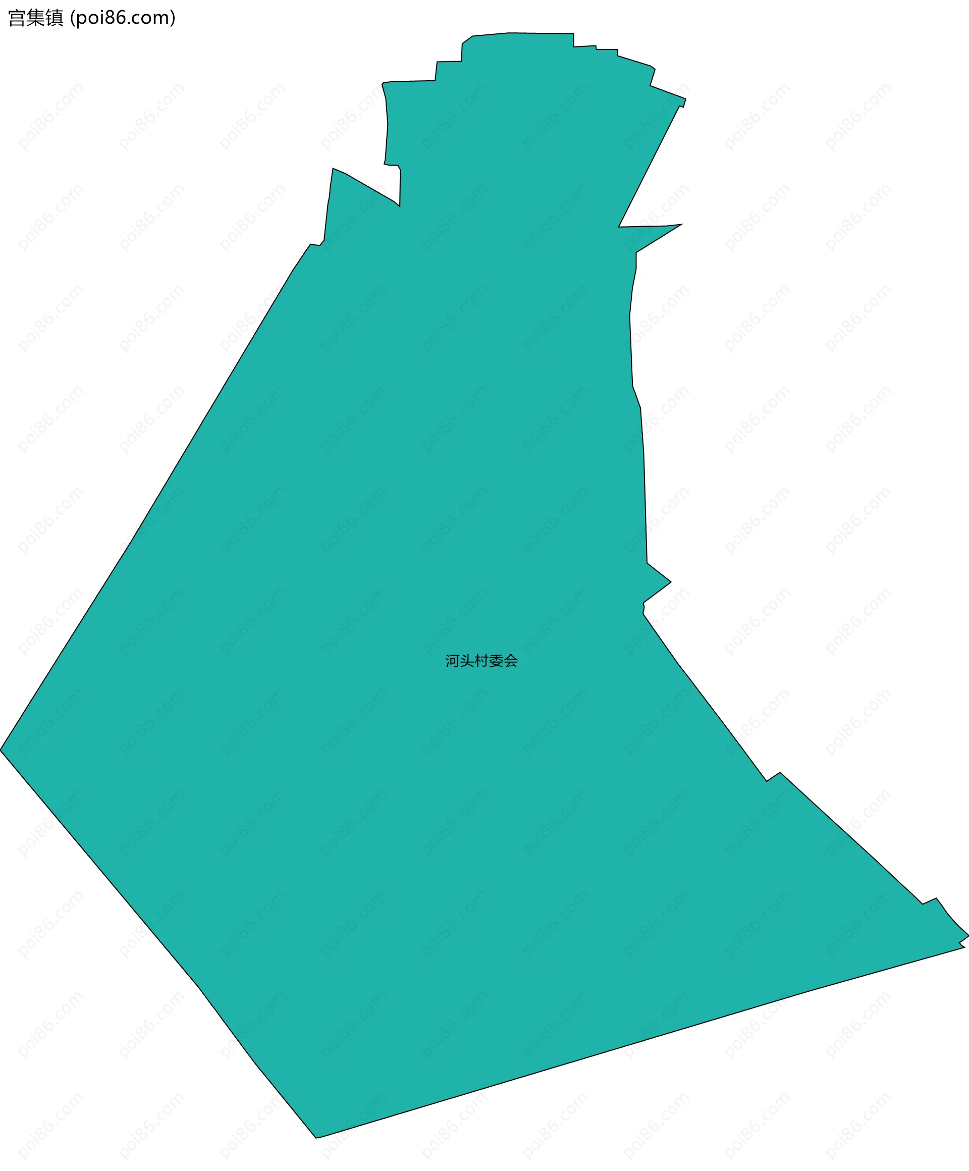 宫集镇边界地图(五级行政区划)