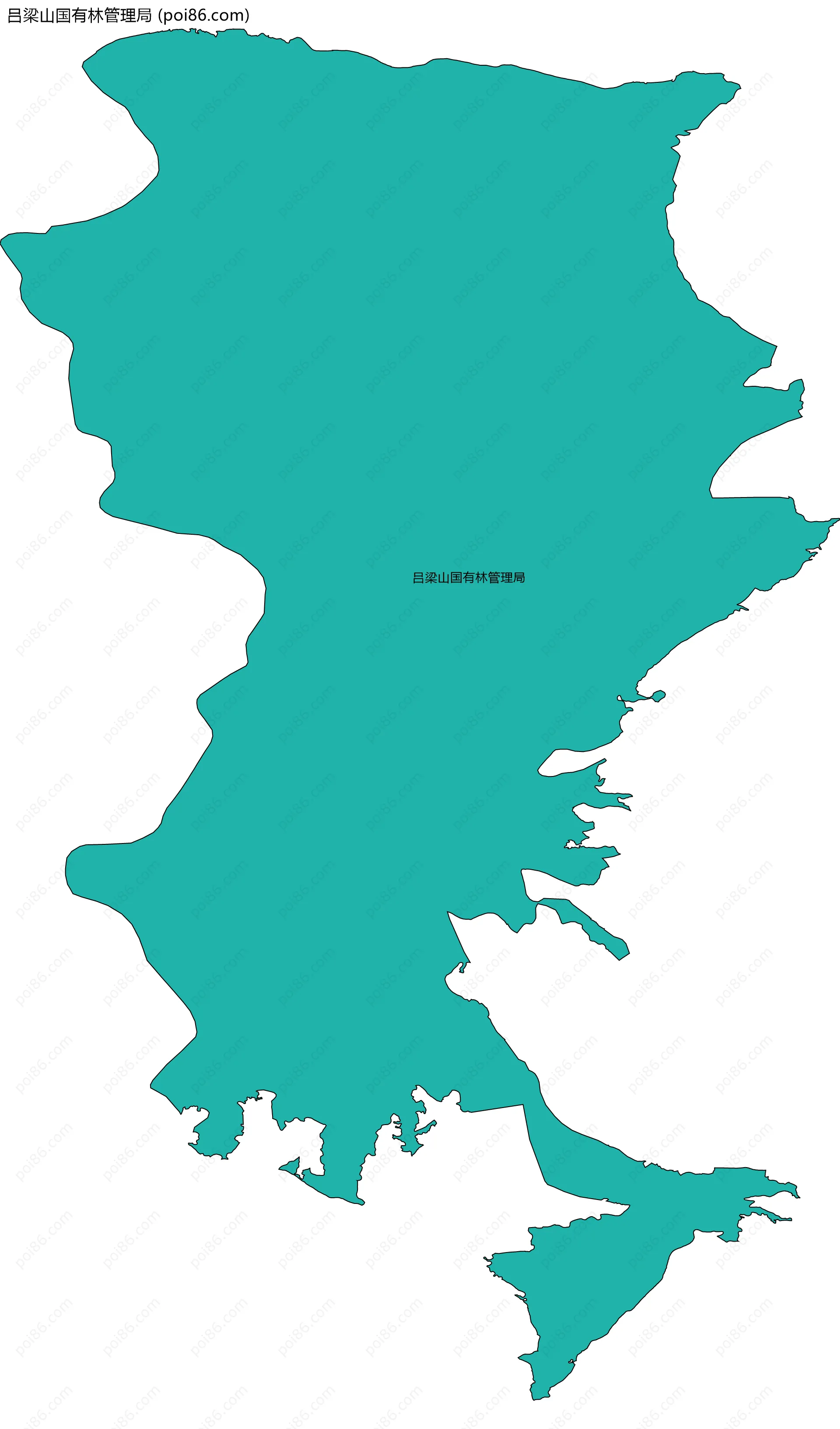 吕梁山国有林管理局边界地图