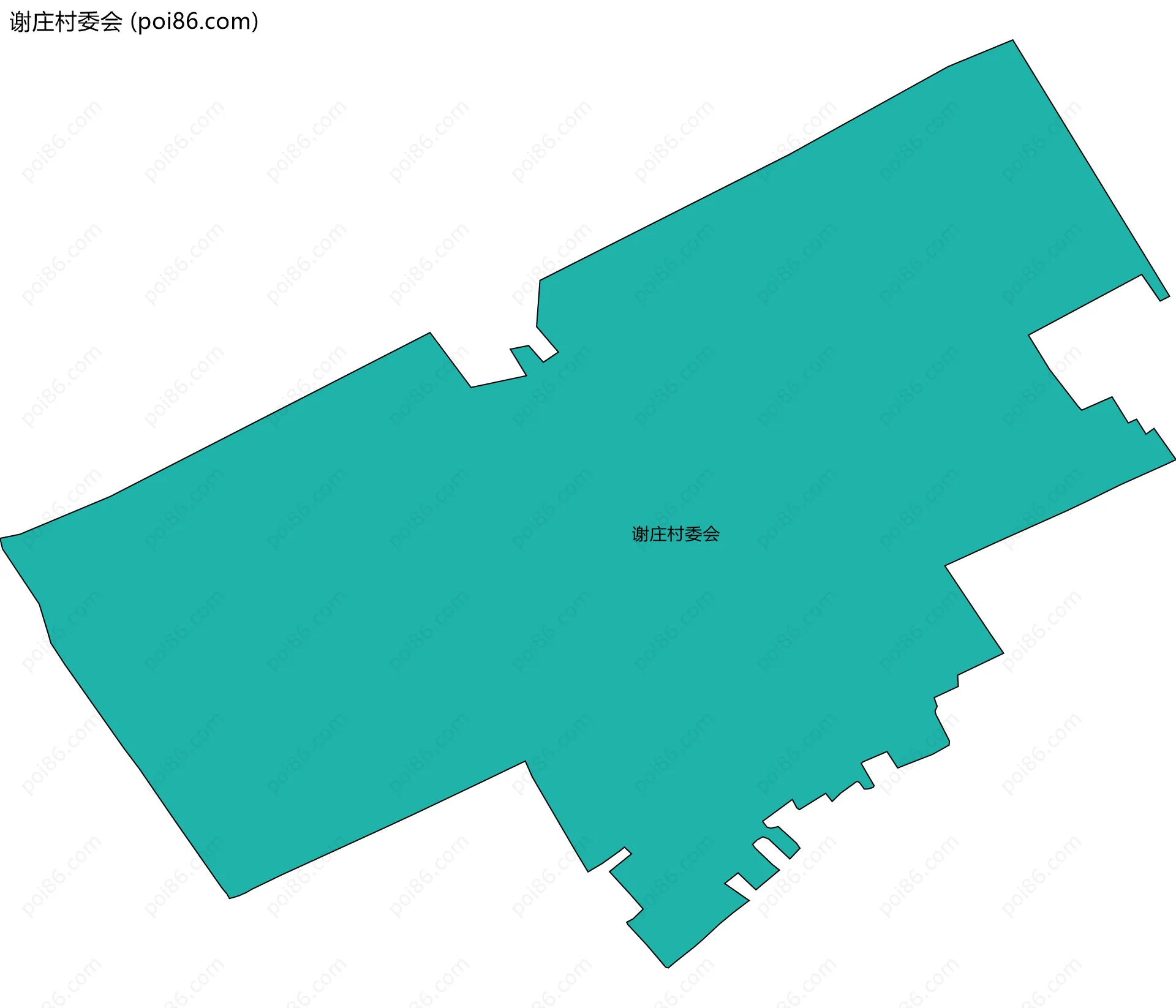 谢庄村委会边界地图