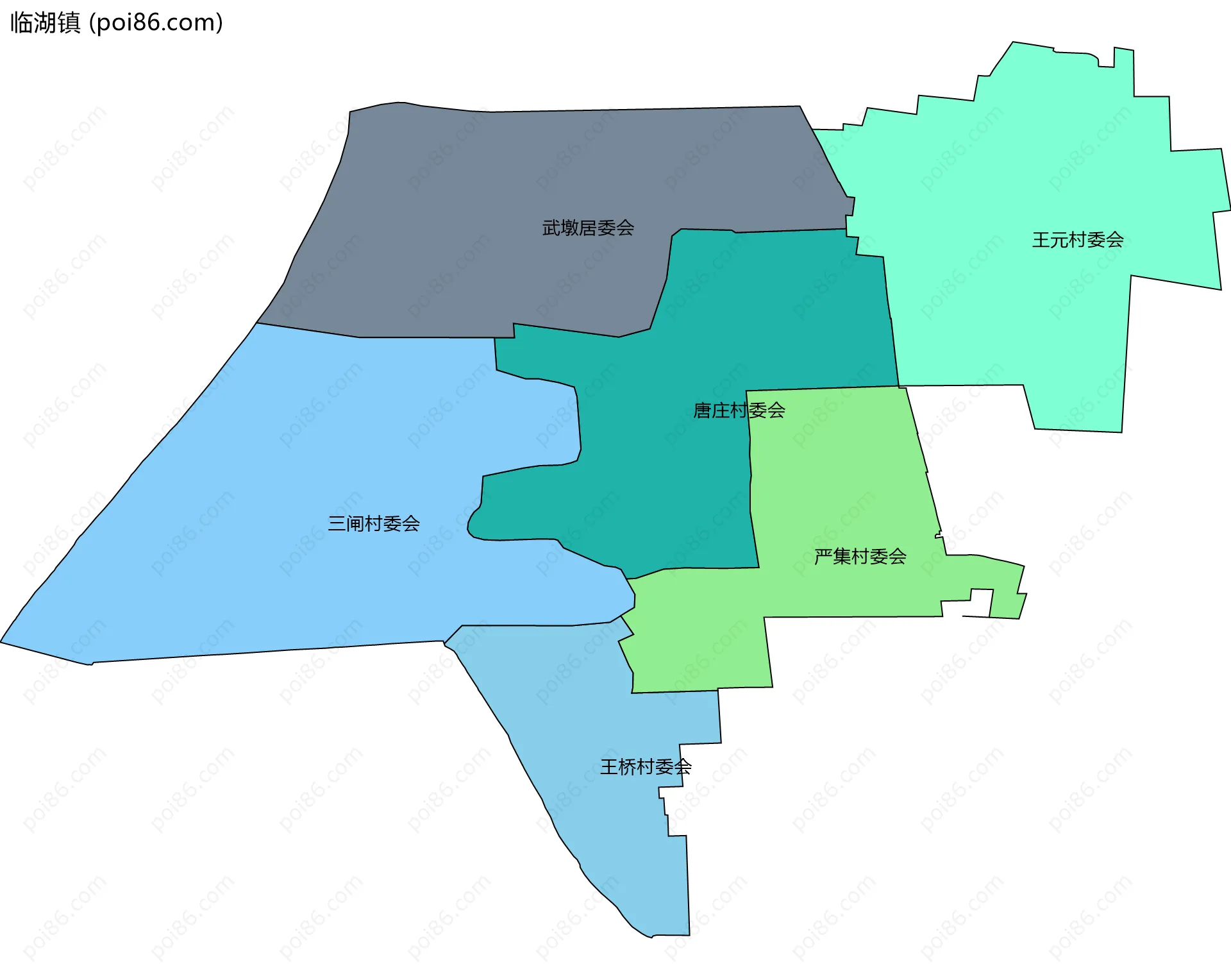 临湖镇边界地图(五级行政区划)