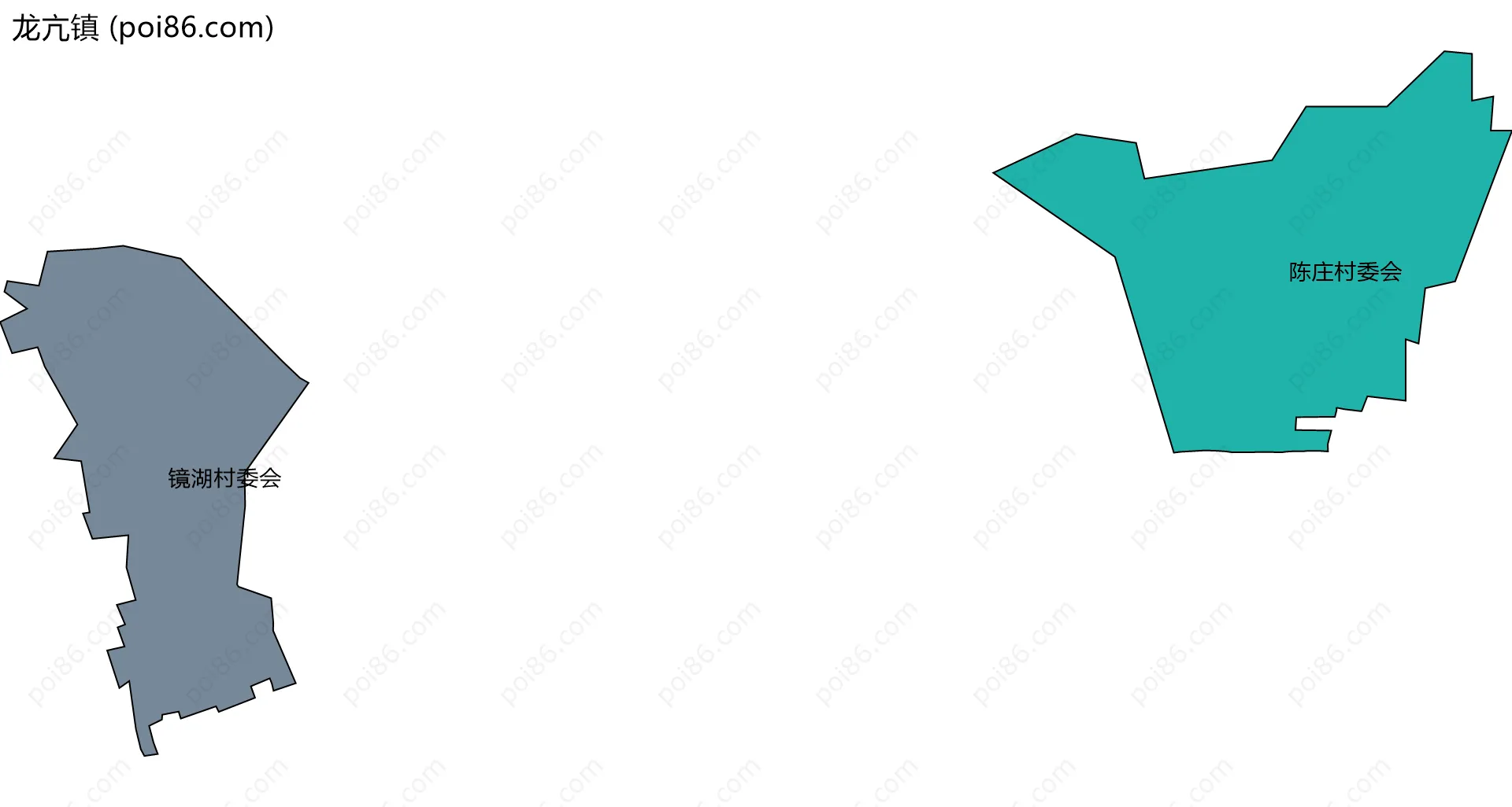 龙亢镇边界地图(五级行政区划)
